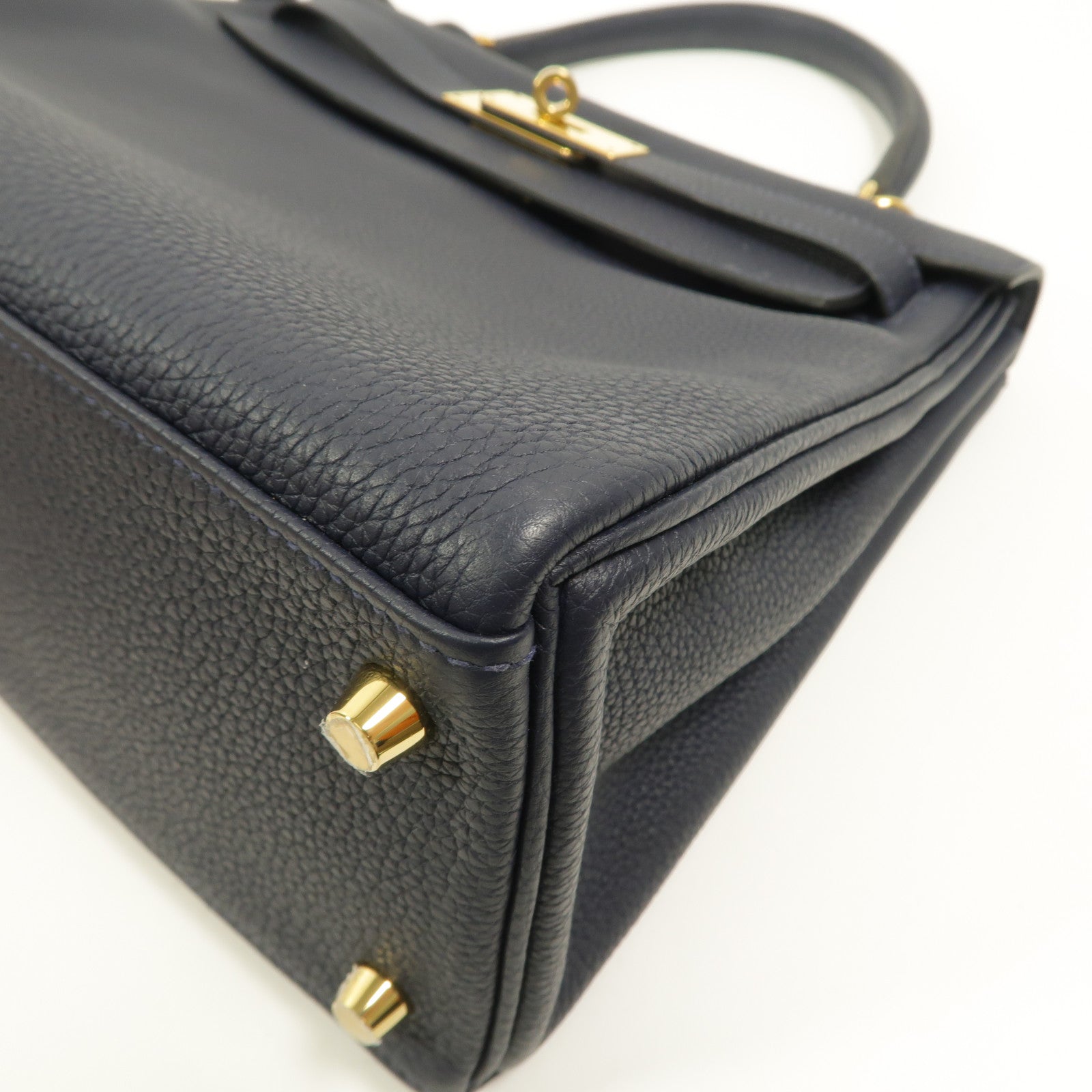 HERMES Togo皮革Kelly 28手挽肩背兩用袋Bleu Nuit