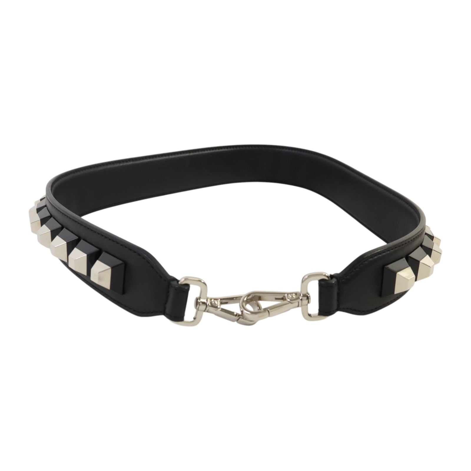 FENDI 牛皮皮革/PVC Shoulder Strap銀扣肩帶