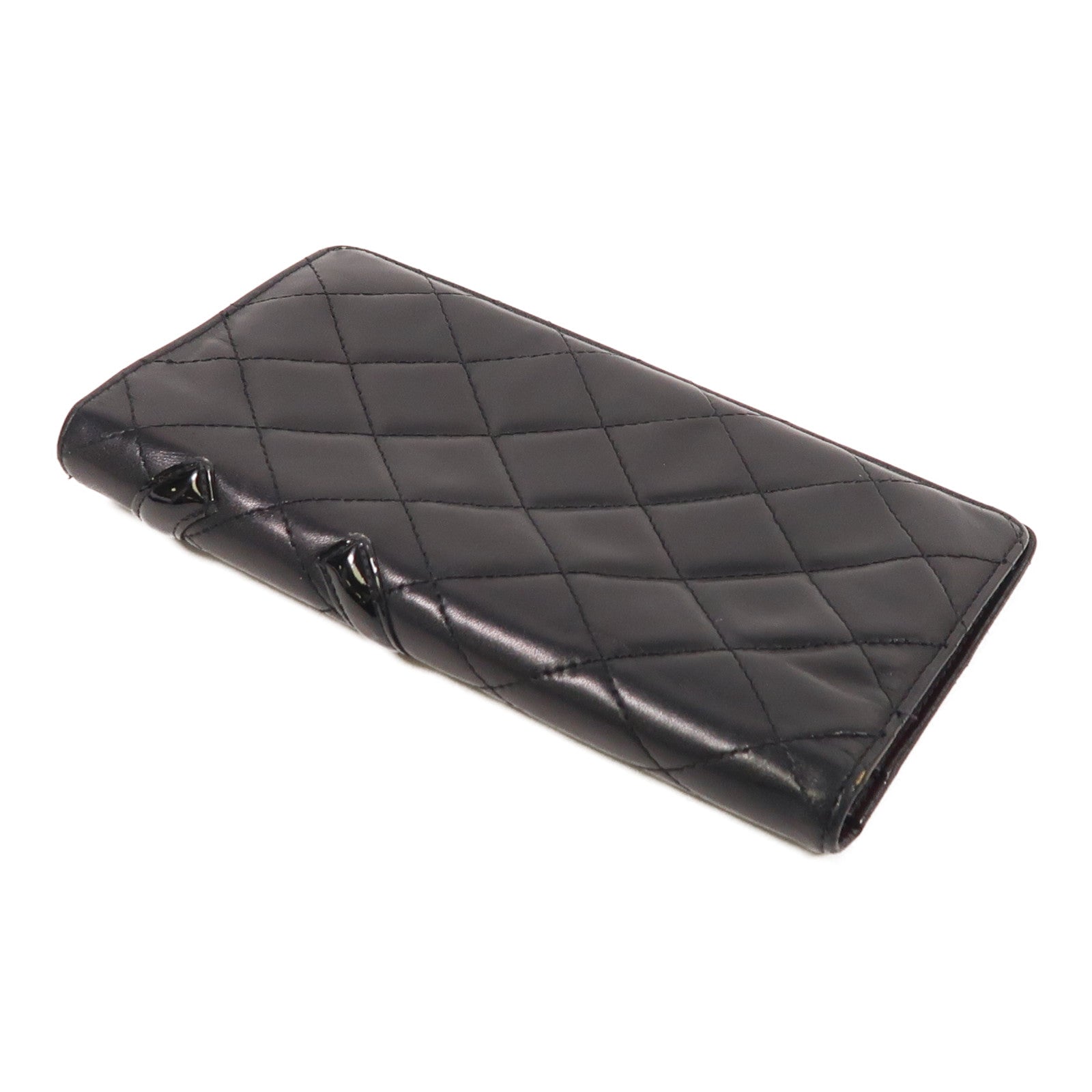 CHANEL 羊皮皮革Cambon Wallet銀扣長錢包