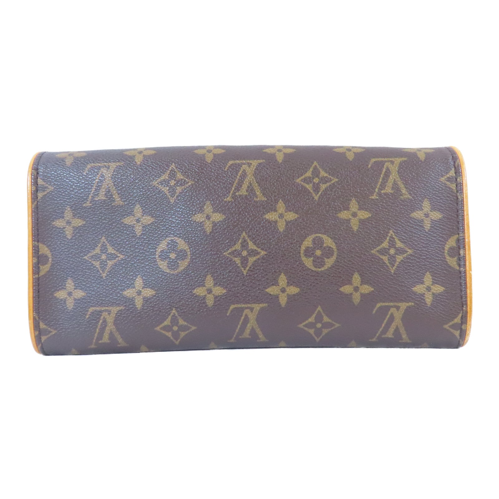 LOUIS VUITTON Monogram Pochette Twin金扣肩背袋啡色