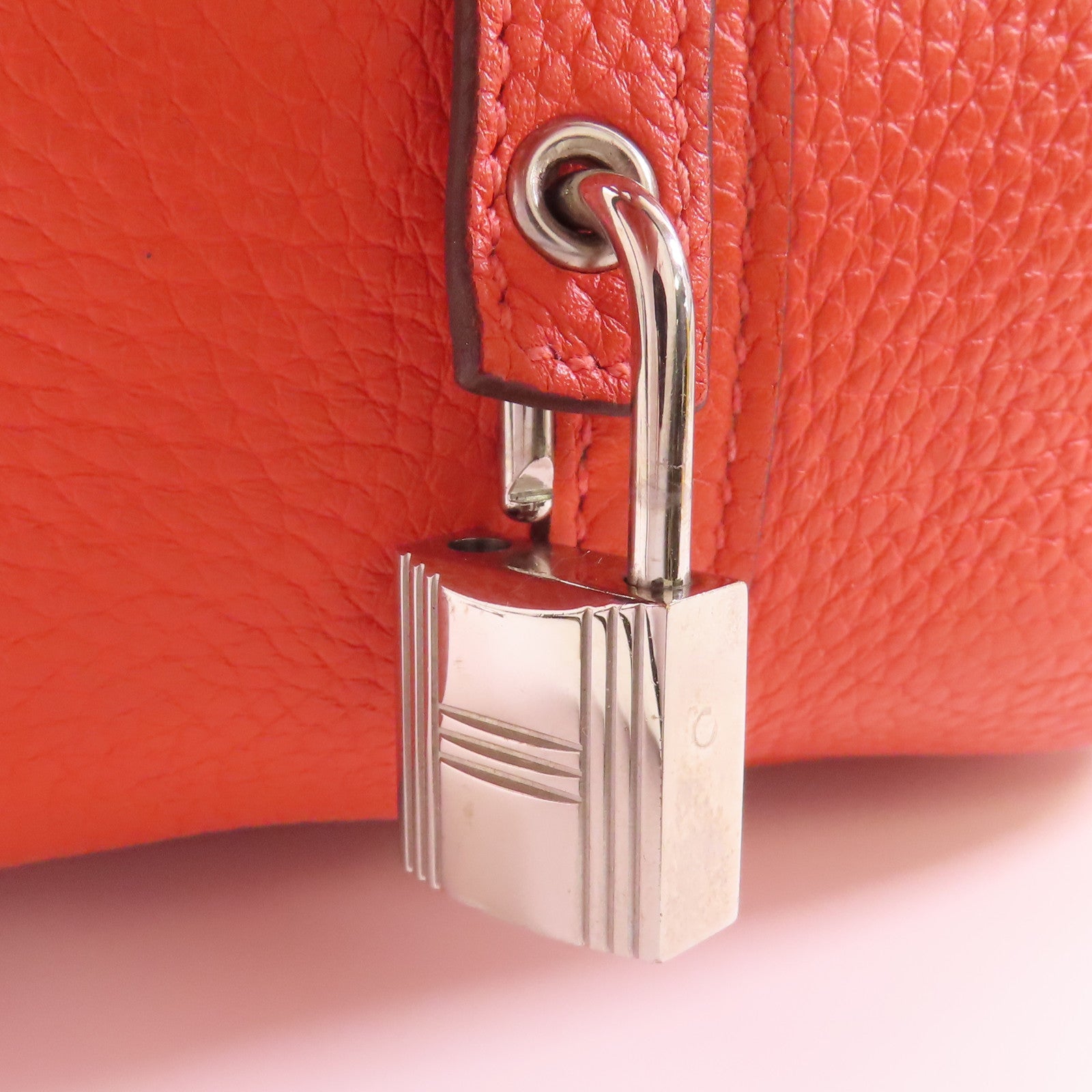 HERMES Clemence皮革Picotin MM銀扣手挽袋Bougainvillier