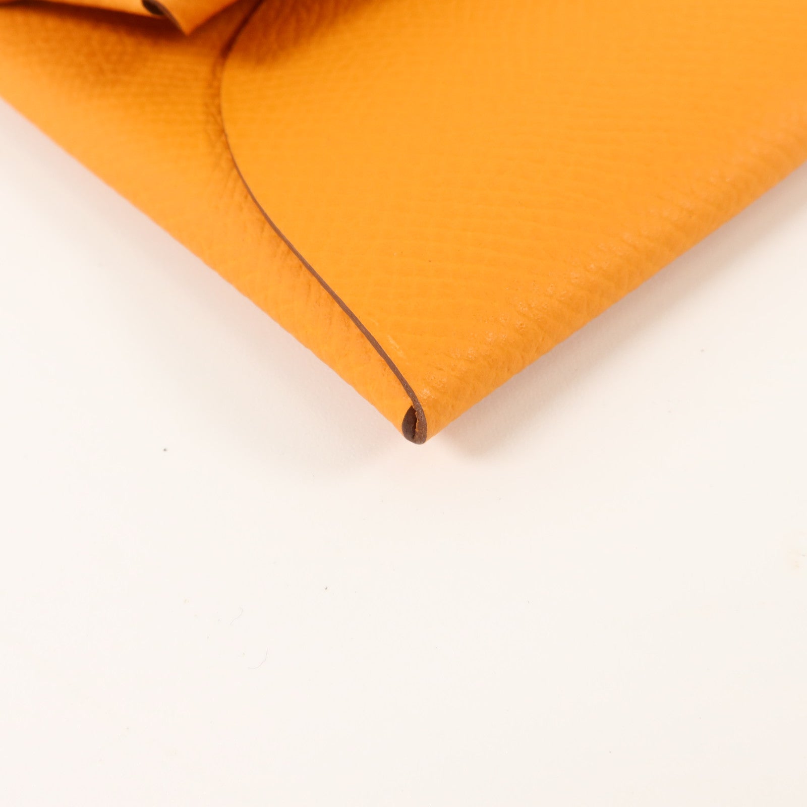 HERMES Epsom皮革Bastia零錢包Orange