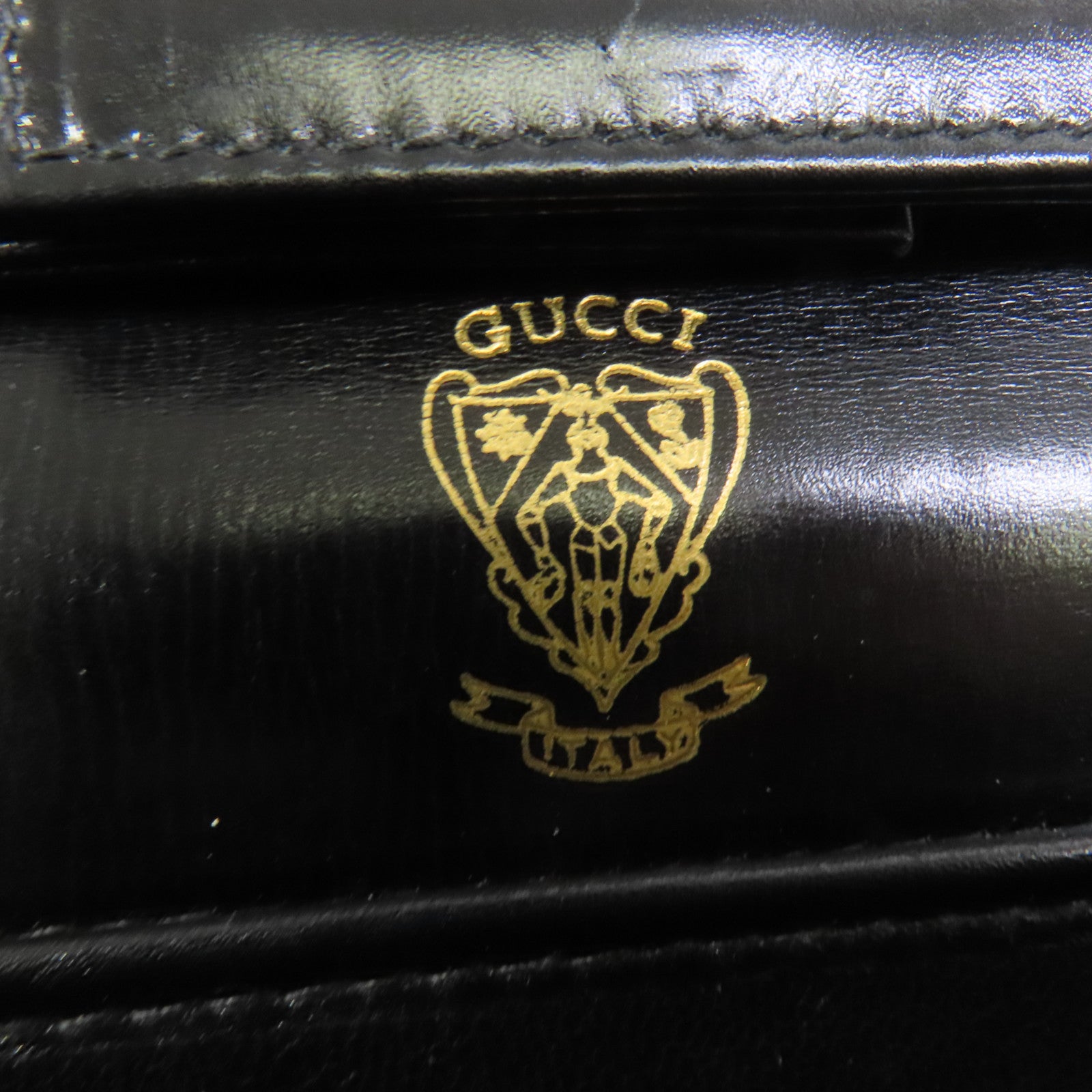 GUCCI 【激減優惠】牛皮皮革Vintage Clutch Bag金扣肩背袋