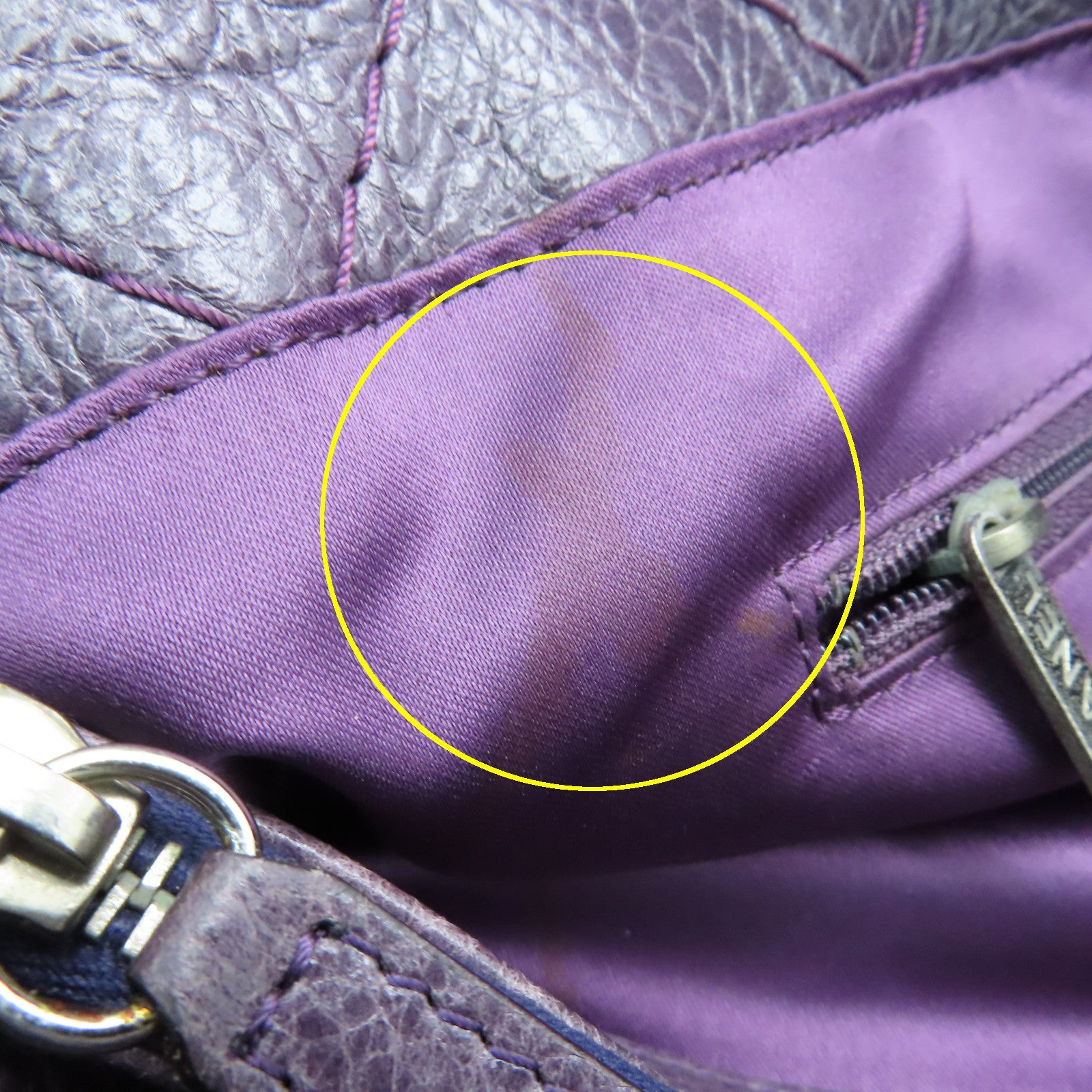 CHANEL 【清倉大減價】菱格牛皮皮革Tote Bag銀扣手挽袋紫色