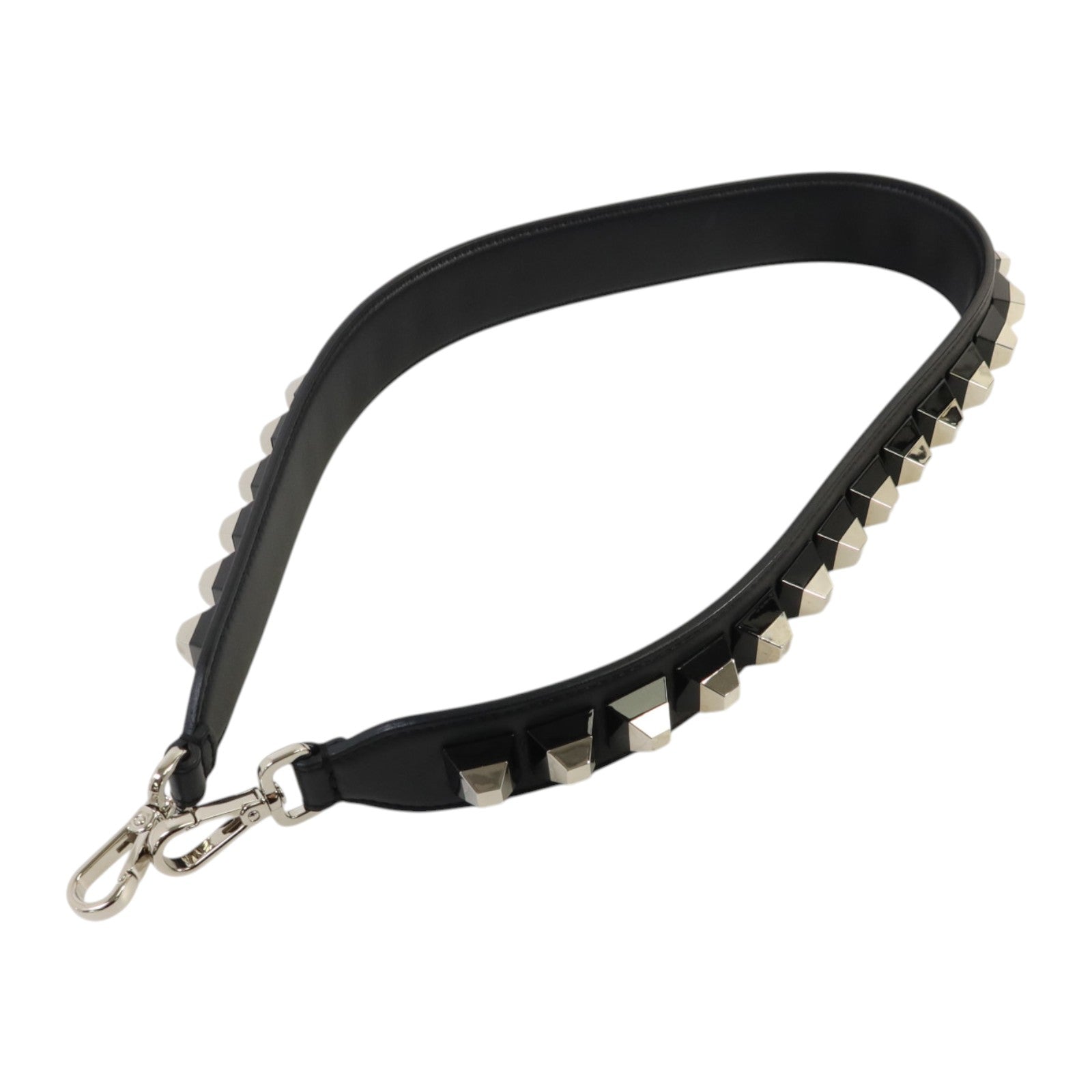 FENDI 牛皮皮革/PVC Shoulder Strap銀扣肩帶