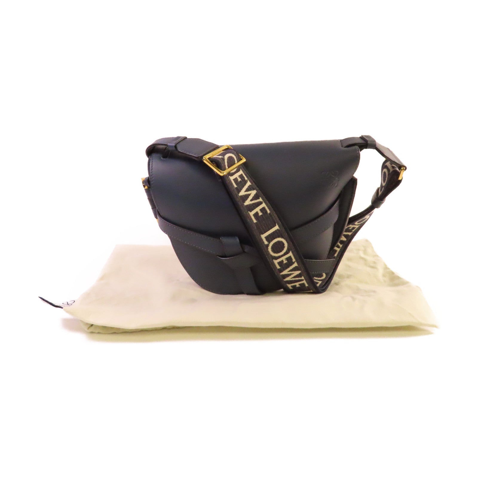 LOEWE **【激減優惠】牛皮皮革Small Gate Shoulder Bag肩背袋寶藍色