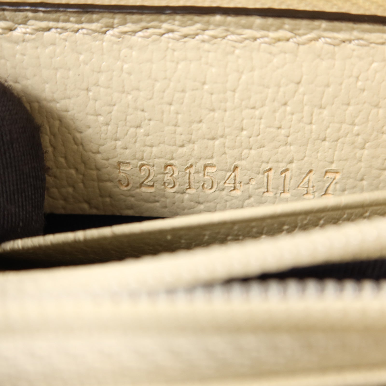 GUCCI 塗層帆布/牛皮皮革Zipper Long Wallet金扣拉鏈長錢包