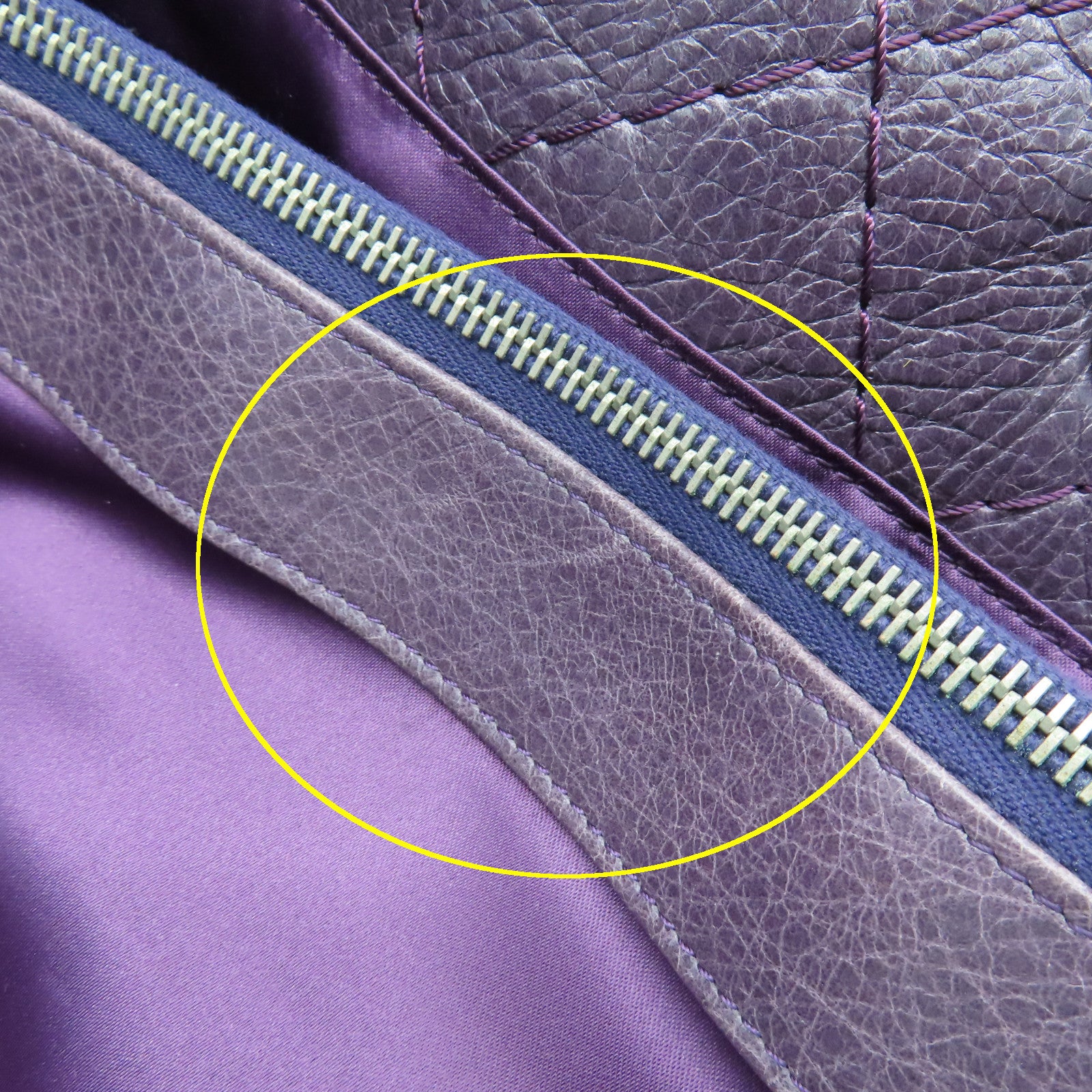 CHANEL 【清倉大減價】菱格牛皮皮革Tote Bag銀扣手挽袋紫色