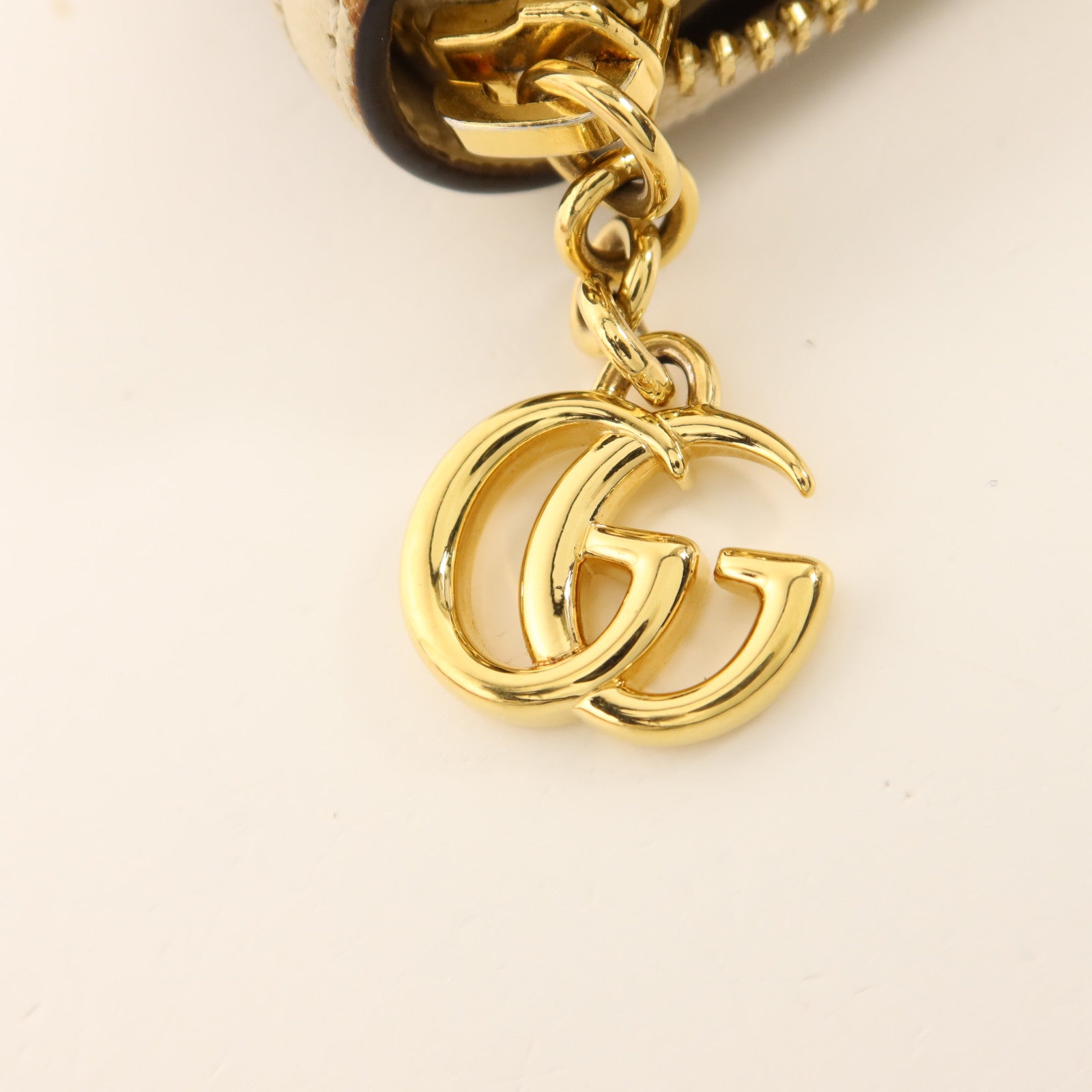 GUCCI 塗層帆布/牛皮皮革Zipper Long Wallet金扣拉鏈長錢包