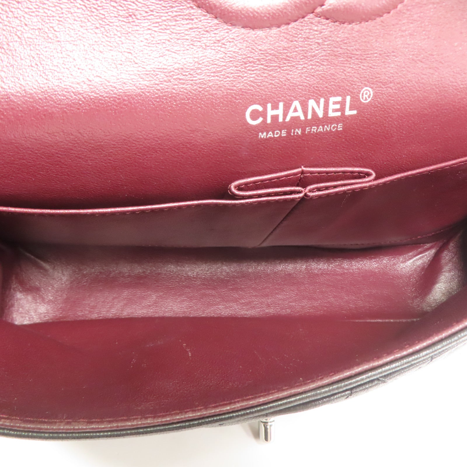 CHANEL 羊皮皮革Classic 25銀扣鏈帶肩背袋