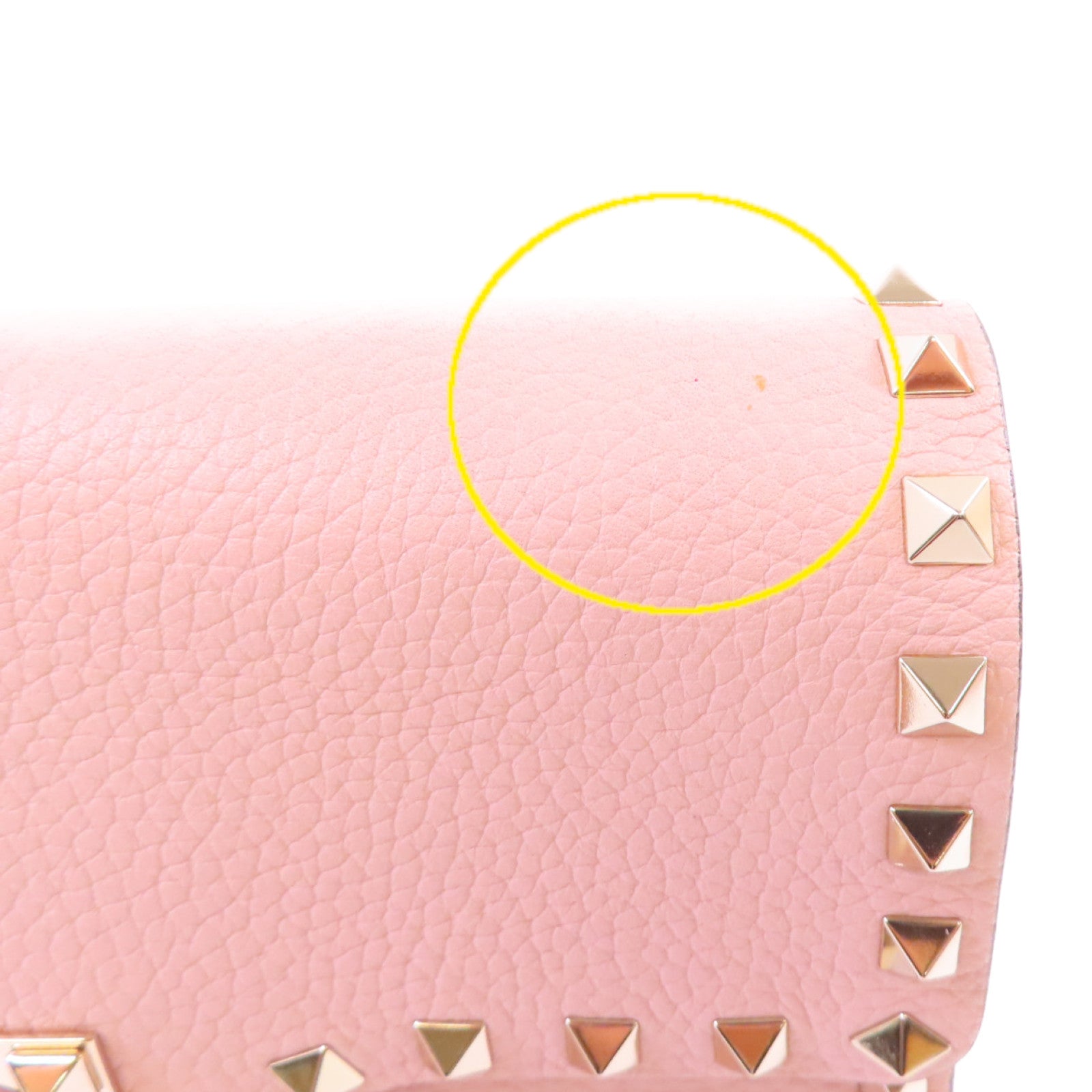 Valentino 牛皮皮革Rockstud Shoulder Bag金扣肩背袋粉紅色