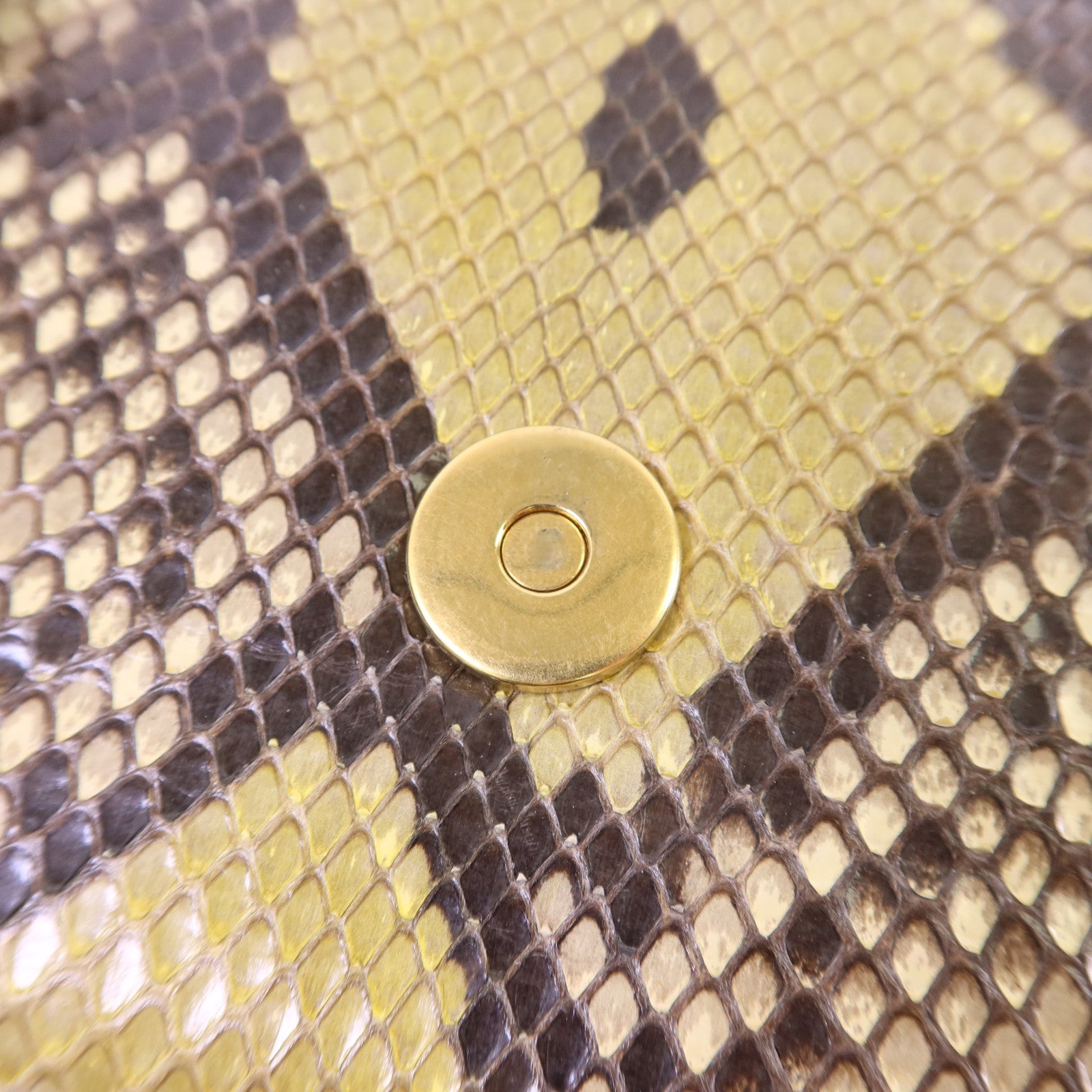GUCCI 【激減優惠】蛇皮皮革Clutch金扣手拿包