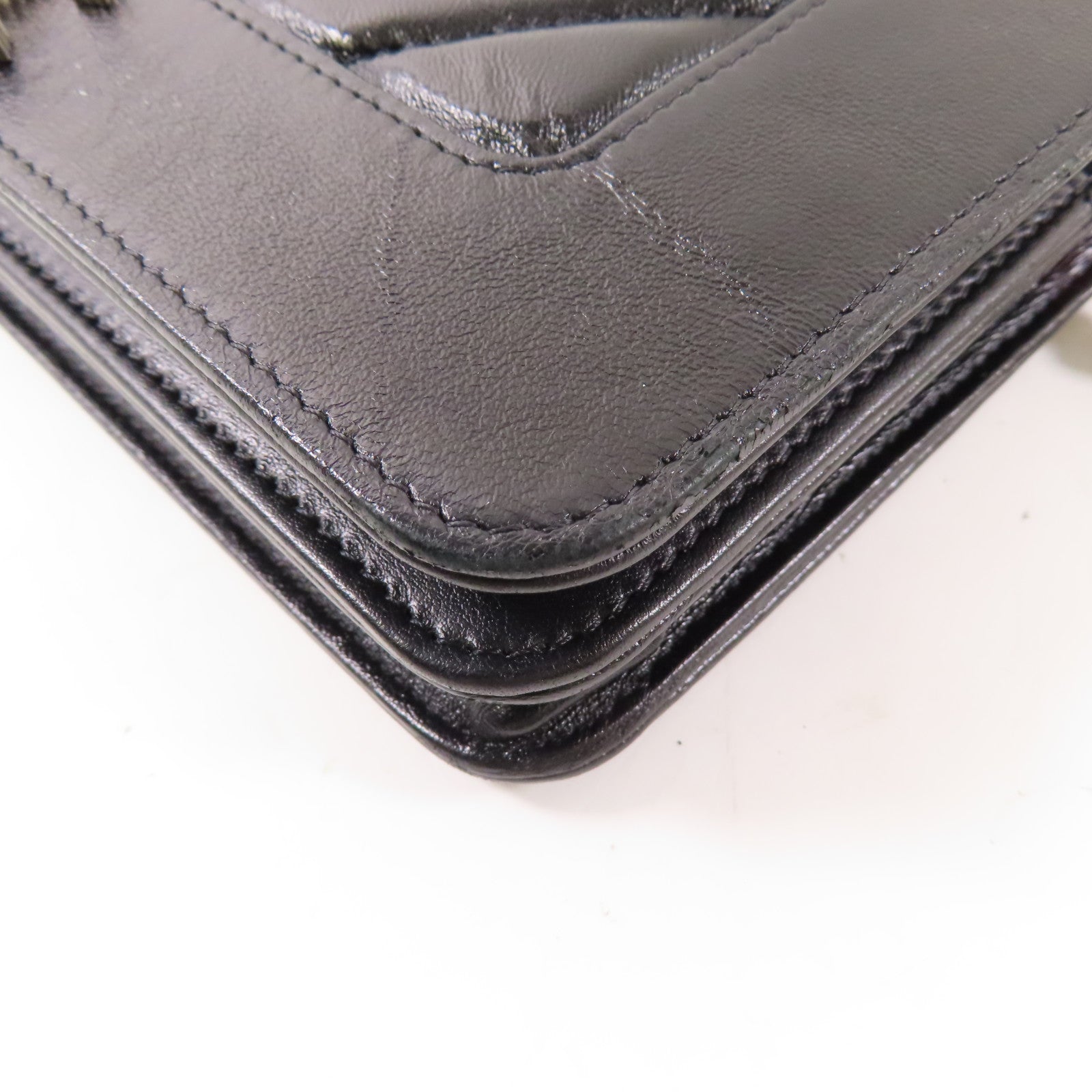 CHANEL 【激減優惠】羊皮皮革WOC Wallet On Chain銀扣鏈帶肩背袋