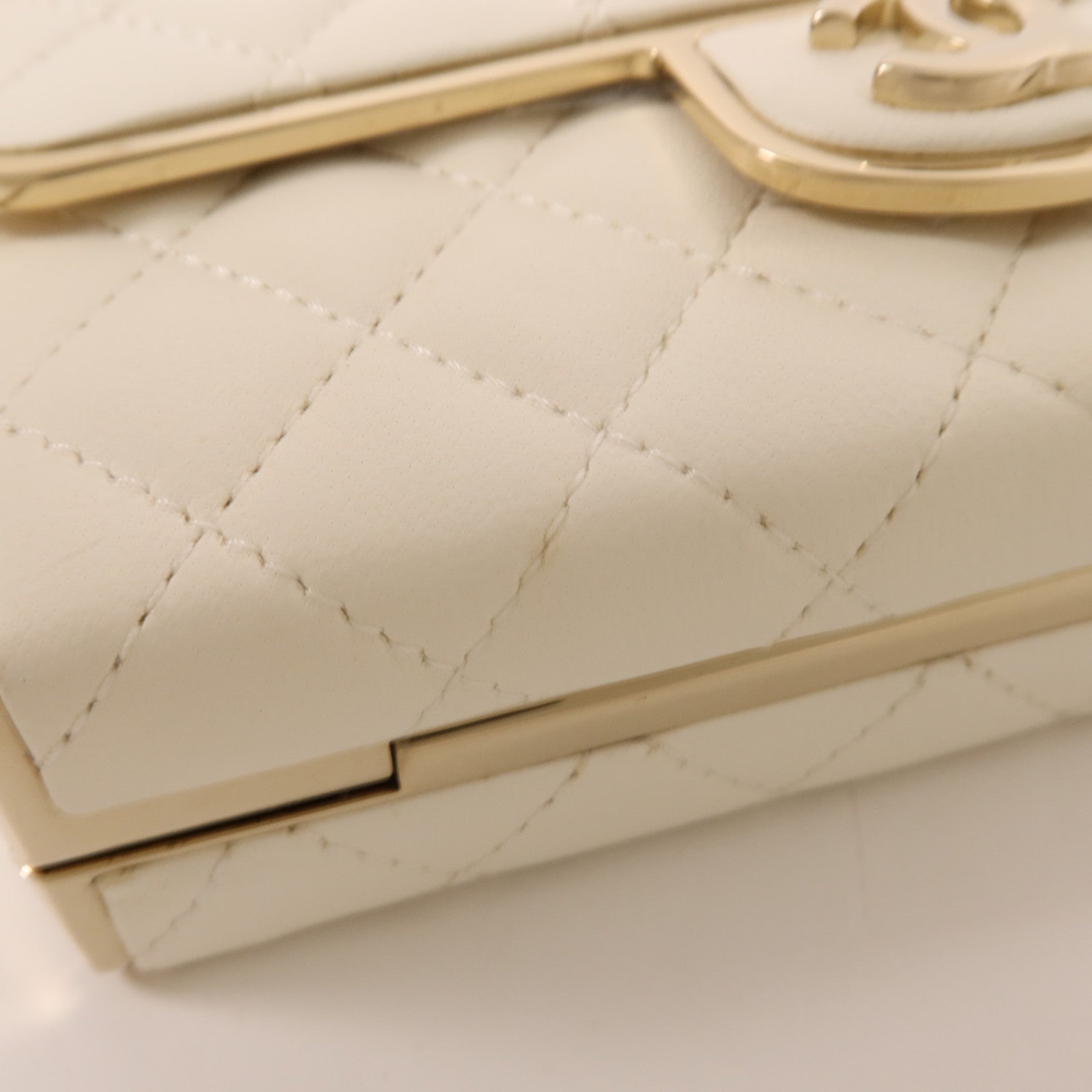 CHANEL 羊皮皮革Evening Bag金扣鏈帶肩背袋