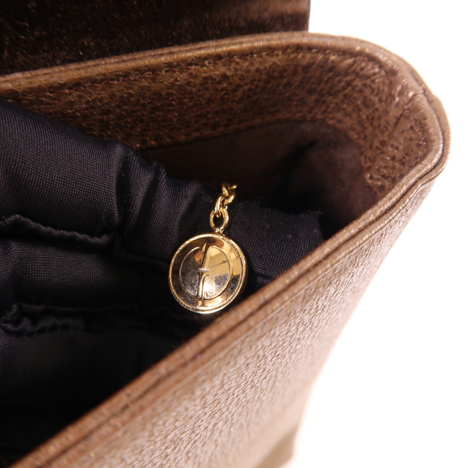 GUCCI GG GHW Vintage Handbag 0013444 Calfskin Leather Brown