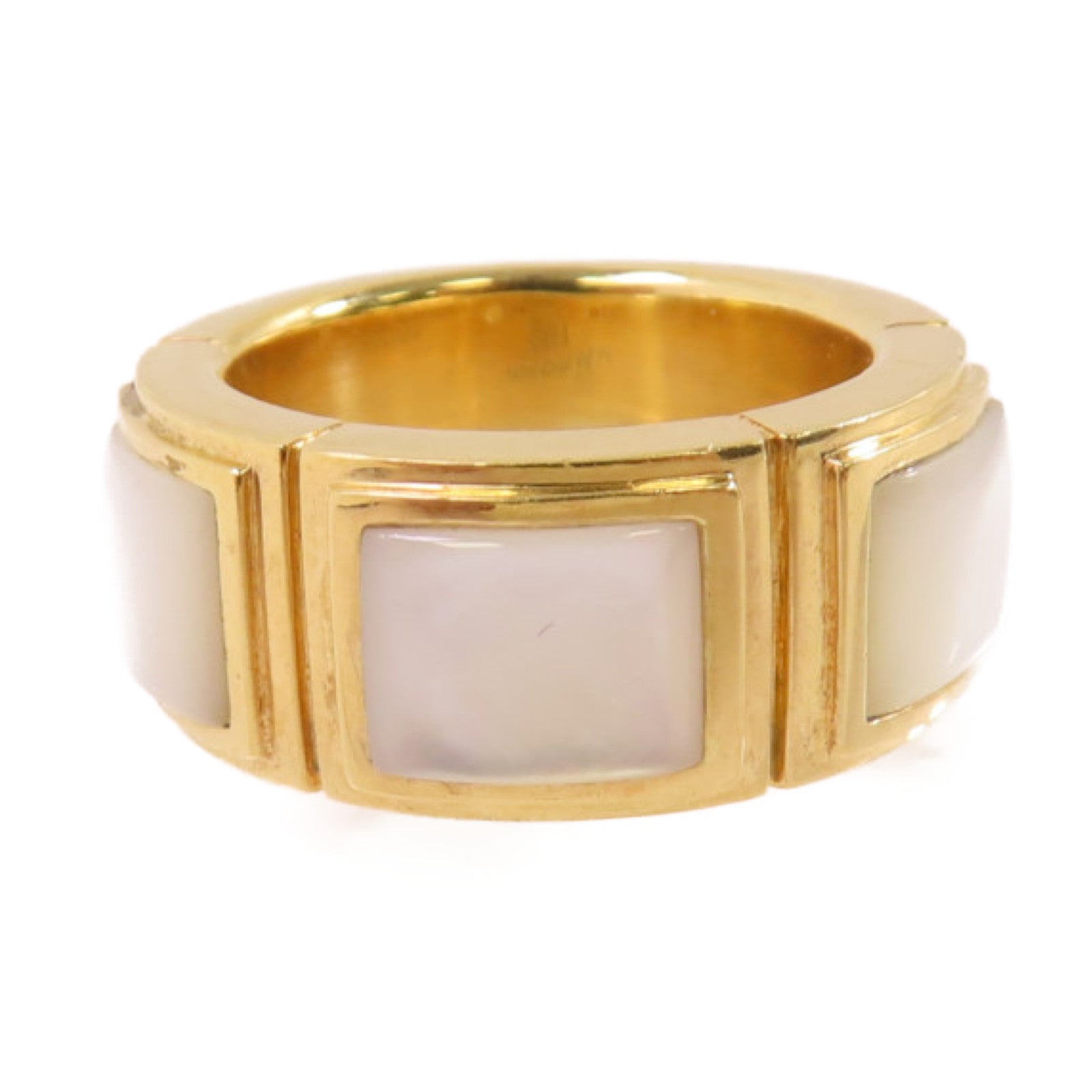 MAUBOUSSIN 18K黃金/珍珠母Mother of Pearl Ring戒指#53/US#5.25