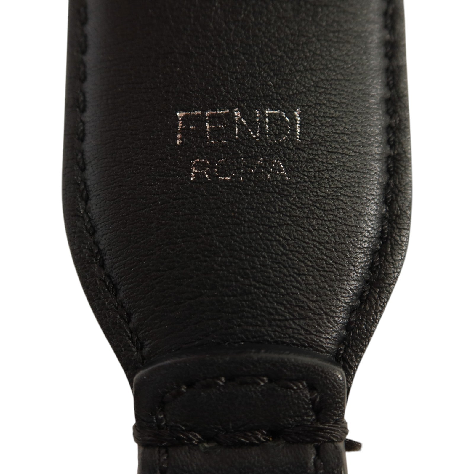 FENDI 牛皮皮革/PVC Shoulder Strap銀扣肩帶