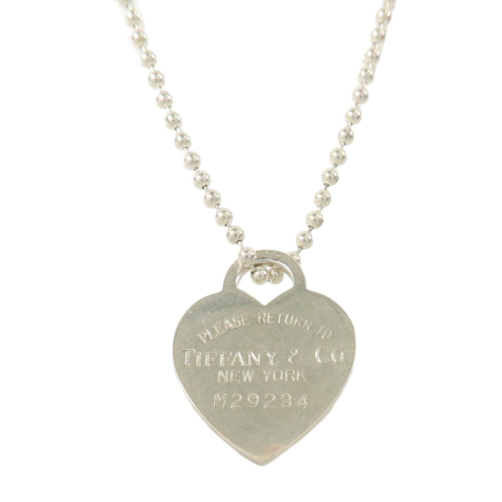 TIFFANY＆CO 925純銀Heart Long Necklace項鏈