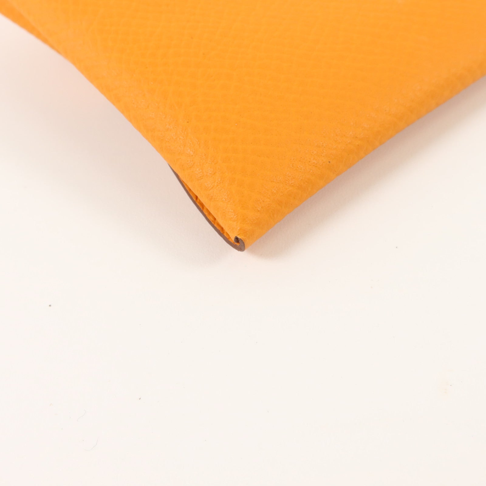 HERMES Epsom皮革Bastia零錢包Orange
