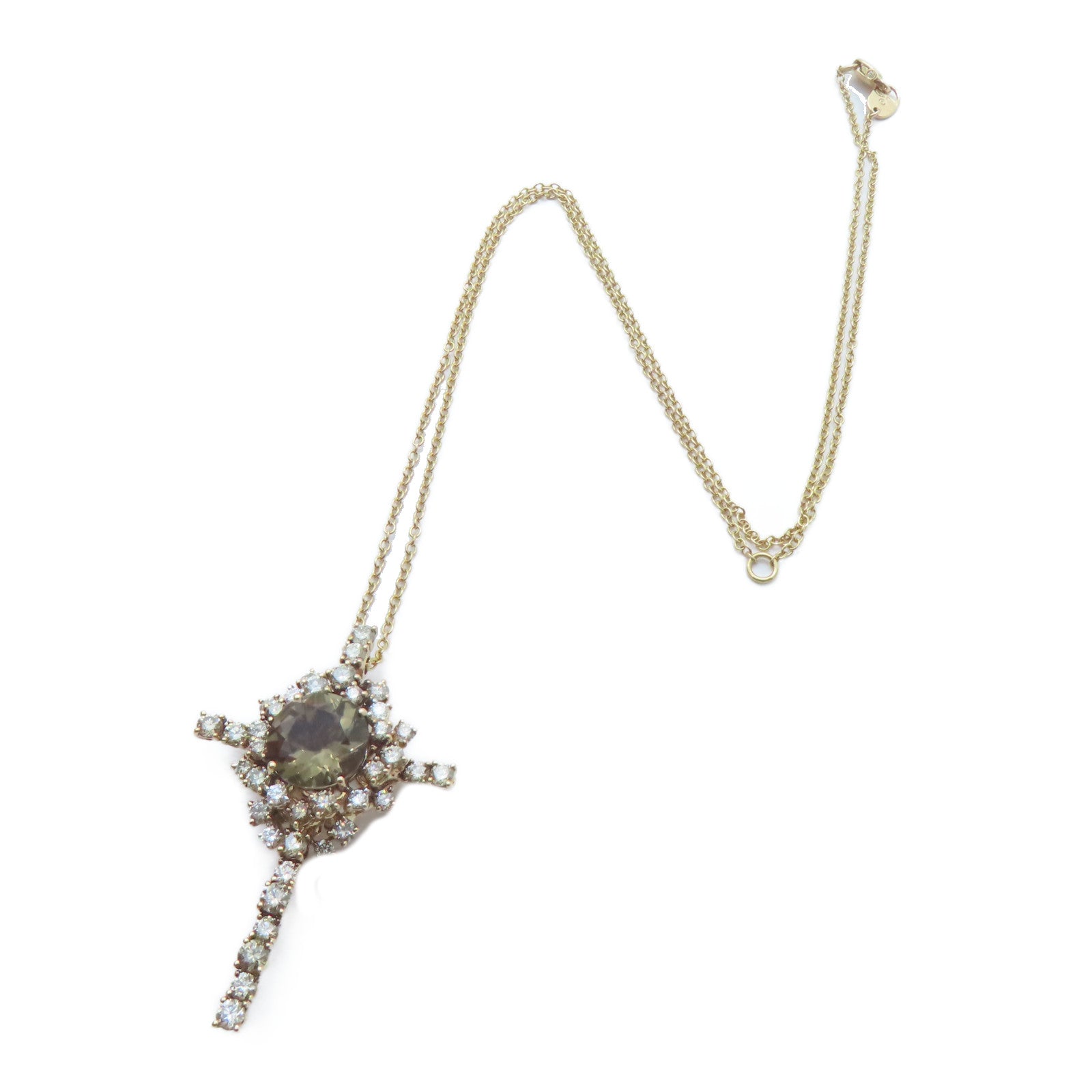 Damiani 18K玫瑰金Smokey Quartz/Diamond Necklace項鍊