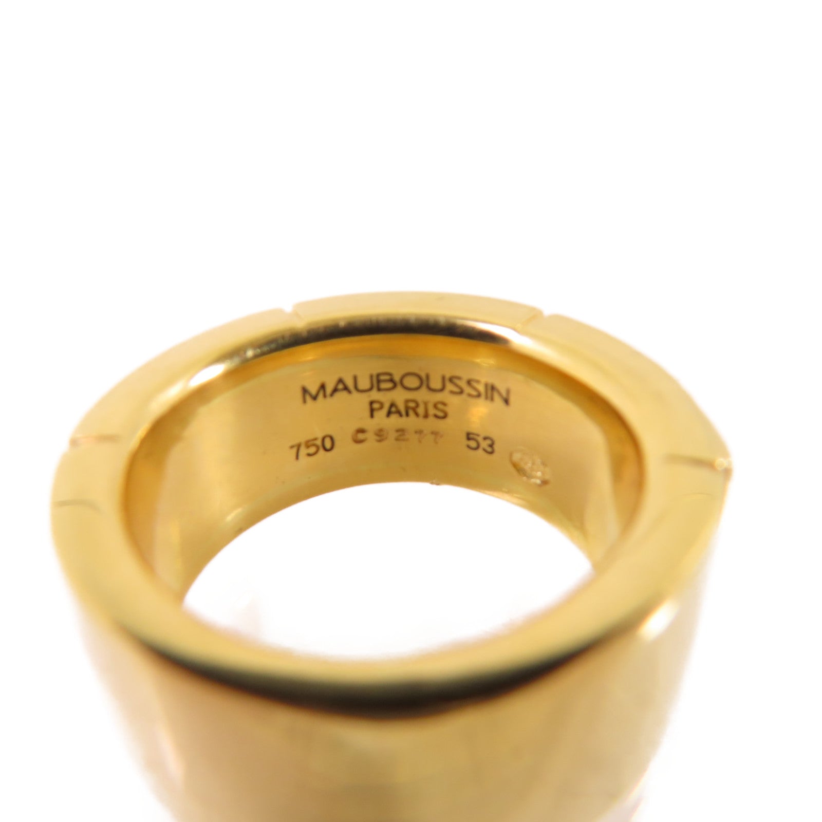 MAUBOUSSIN 18K黃金/珍珠母Mother of Pearl Ring戒指#53/US#5.25