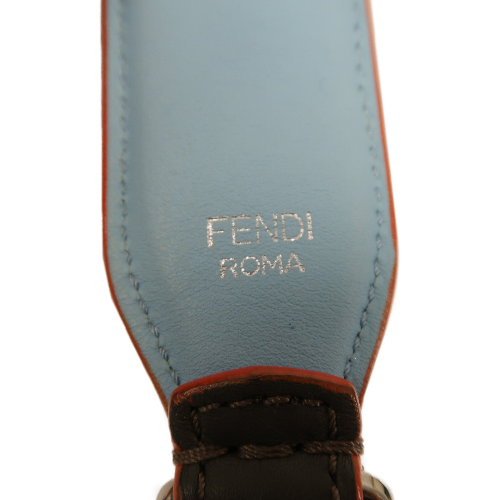 FENDI 牛皮皮革Strap銀扣肩背帶彩色
