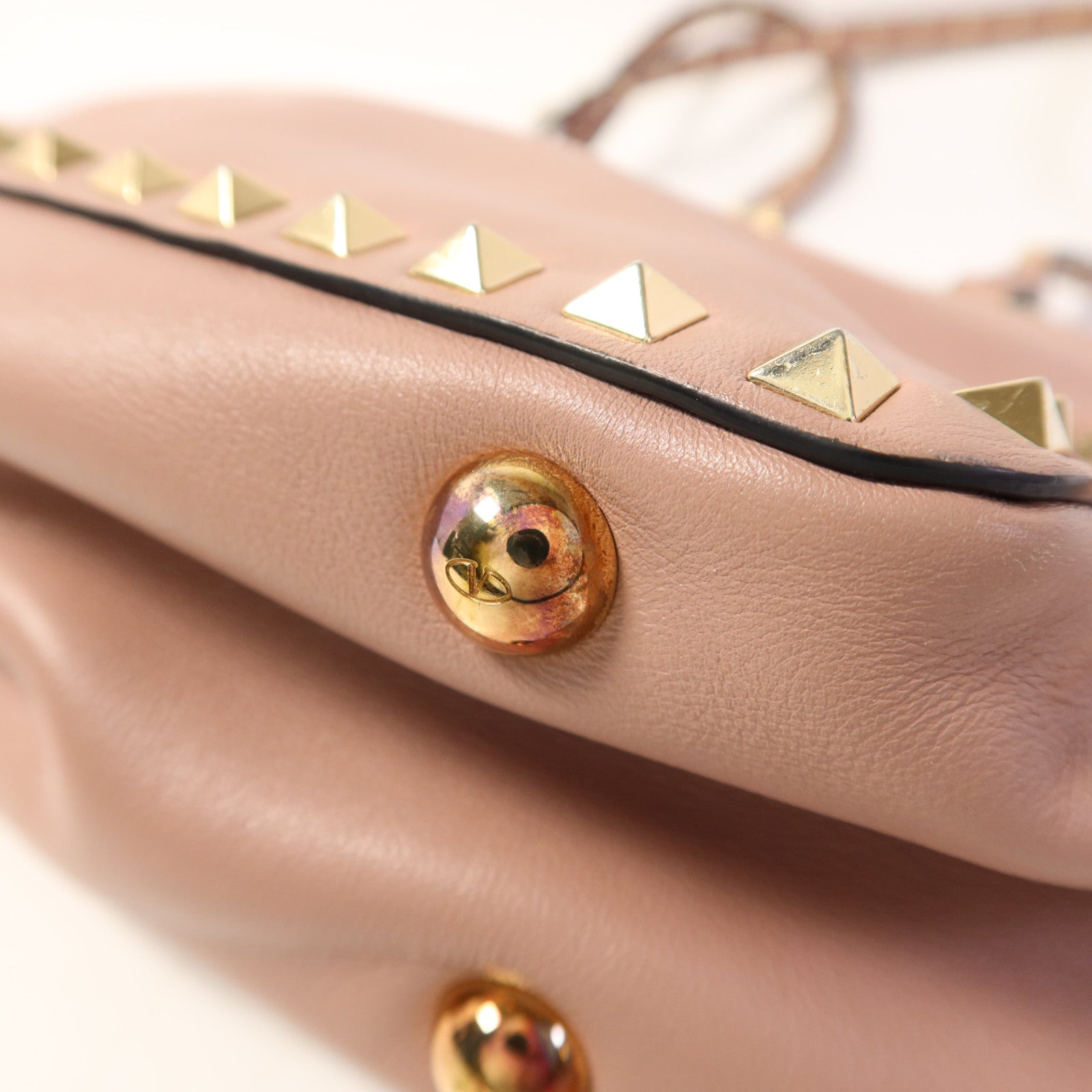 Valentino 牛皮皮革2 Way Shoulder金扣手挽肩背兩用袋