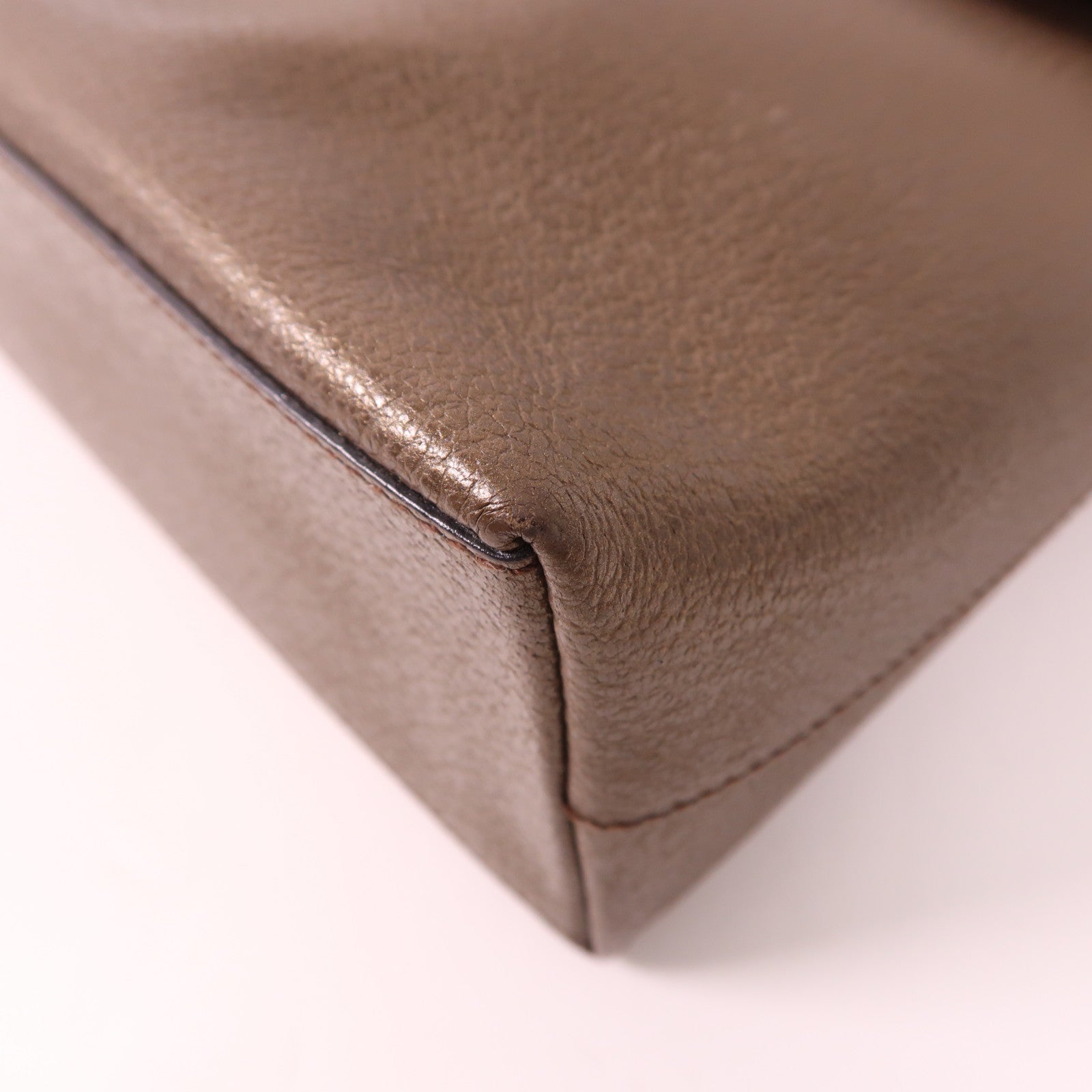 GUCCI GG GHW Vintage Handbag 0013444 Calfskin Leather Brown