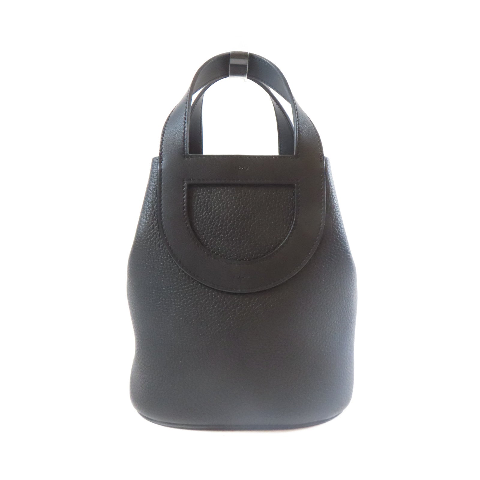 HERMES Clemence皮革In The Loop金扣手挽袋經典黑色