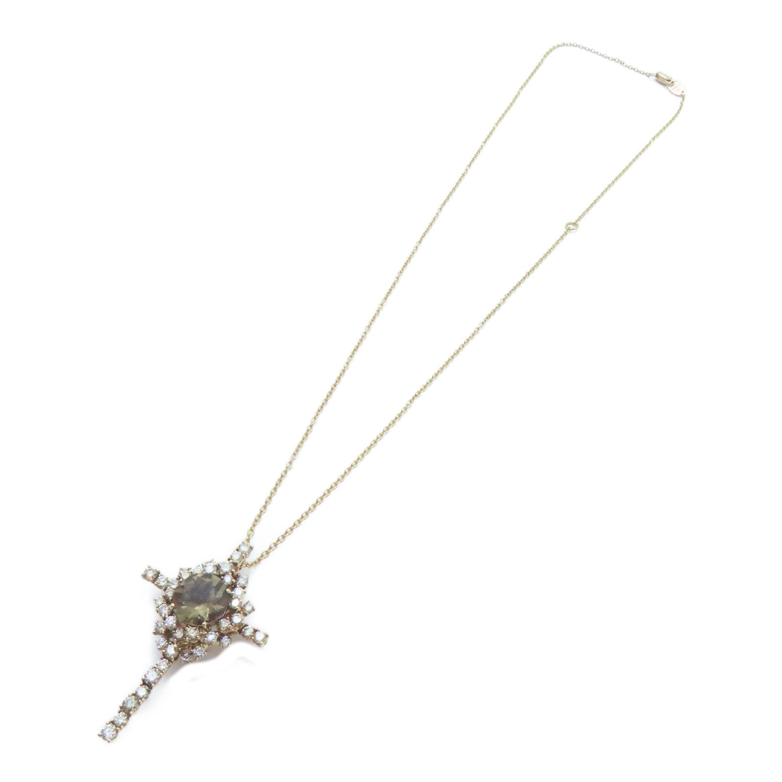 Damiani 18K玫瑰金Smokey Quartz/Diamond Necklace項鍊