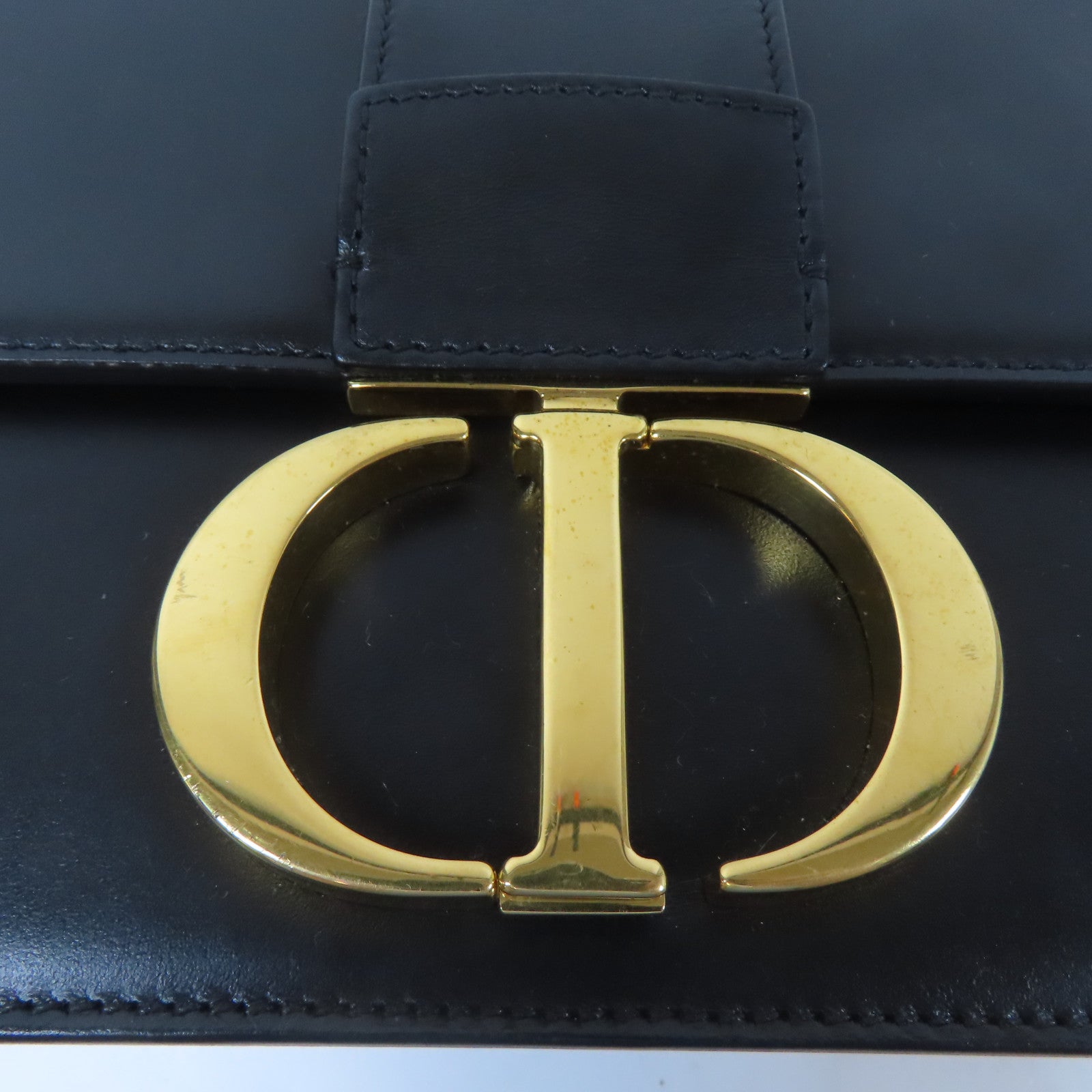 Dior 牛皮皮革Montaigne金扣肩背袋黑色