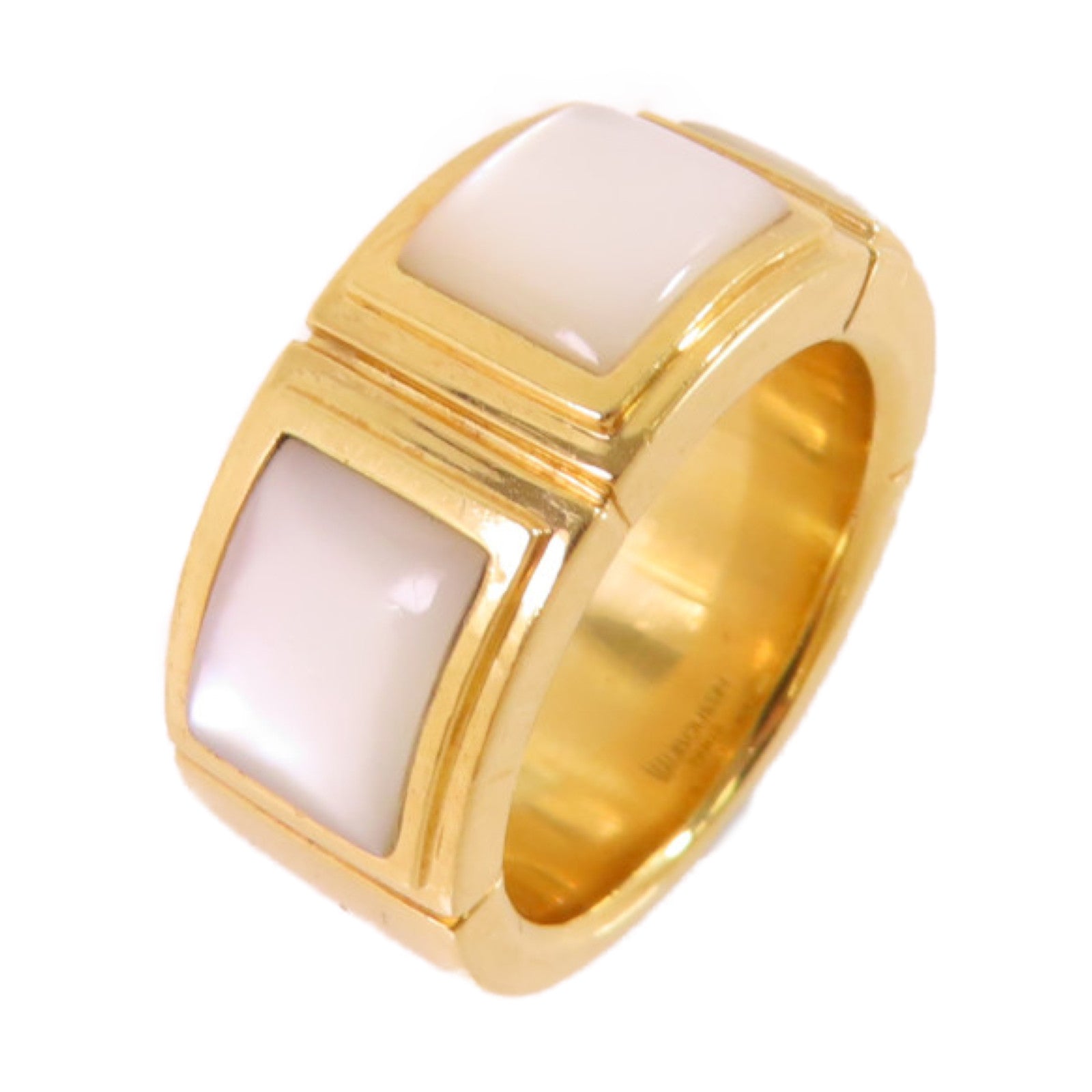 MAUBOUSSIN 18K黃金/珍珠母Mother of Pearl Ring戒指#53/US#5.25
