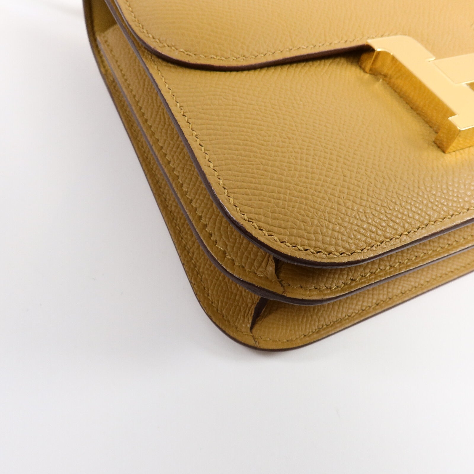 HERMES Epsom皮革Constance Mini肩背袋Sesame