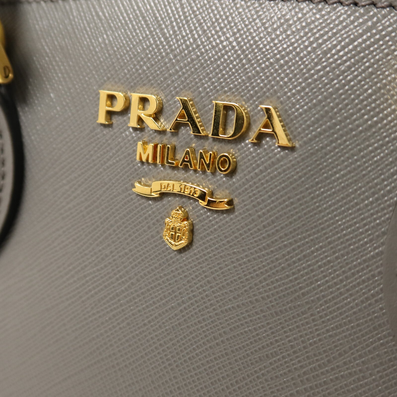 PRADA 牛皮皮革Borsa A mano金扣手挽肩背兩用袋