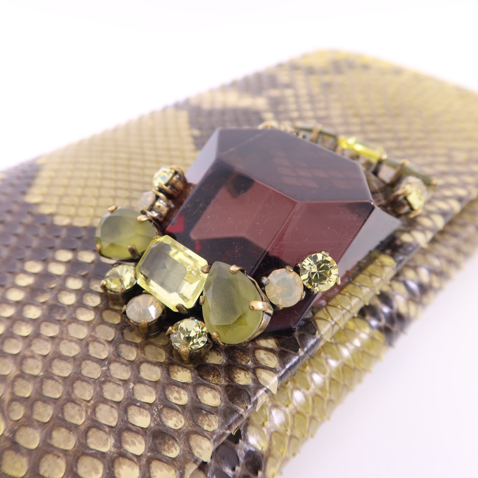 GUCCI 蛇皮皮革Clutch金扣手拿包