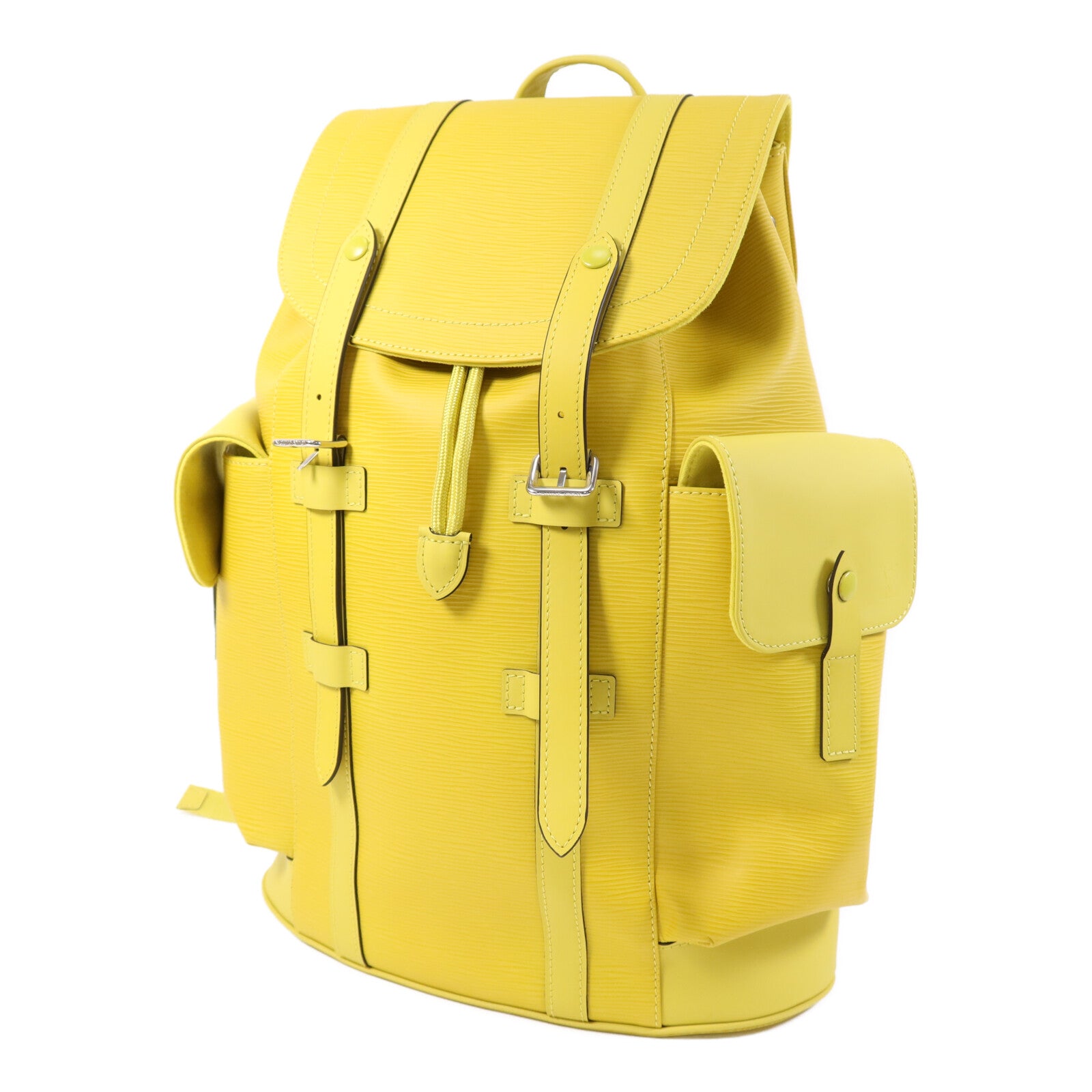 LOUIS VUITTON Epi Christopher MM銀扣背包