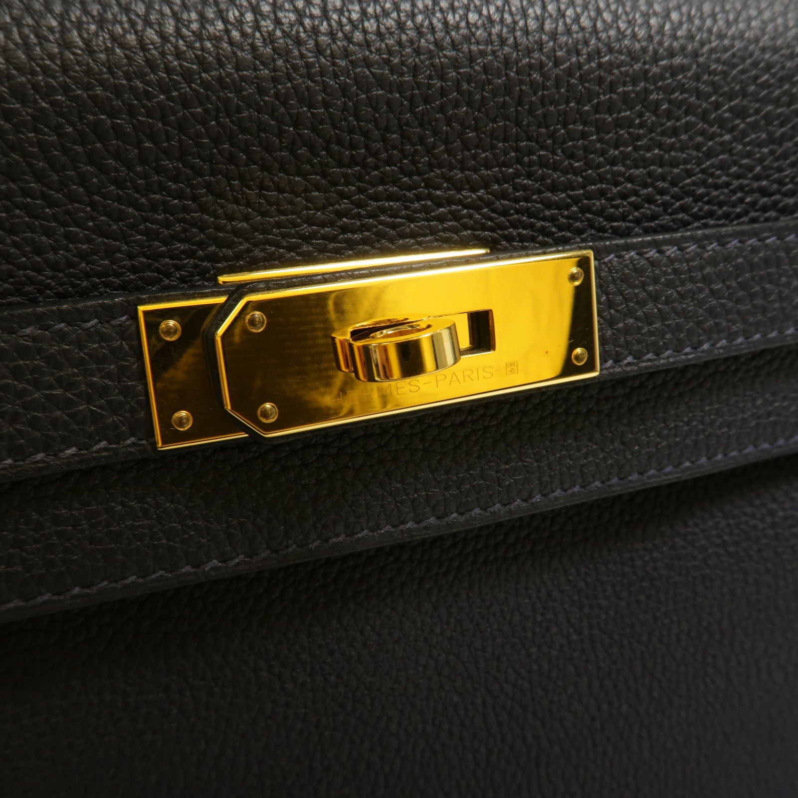HERMES Togo皮革Kelly 28手挽肩背兩用袋Bleu Nuit