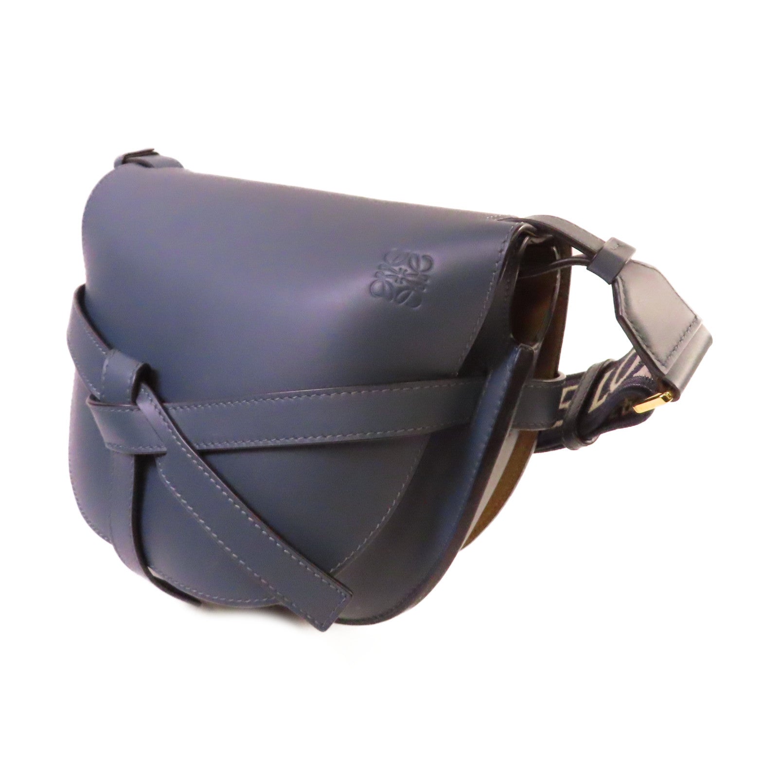 LOEWE **【激減優惠】牛皮皮革Small Gate Shoulder Bag肩背袋寶藍色