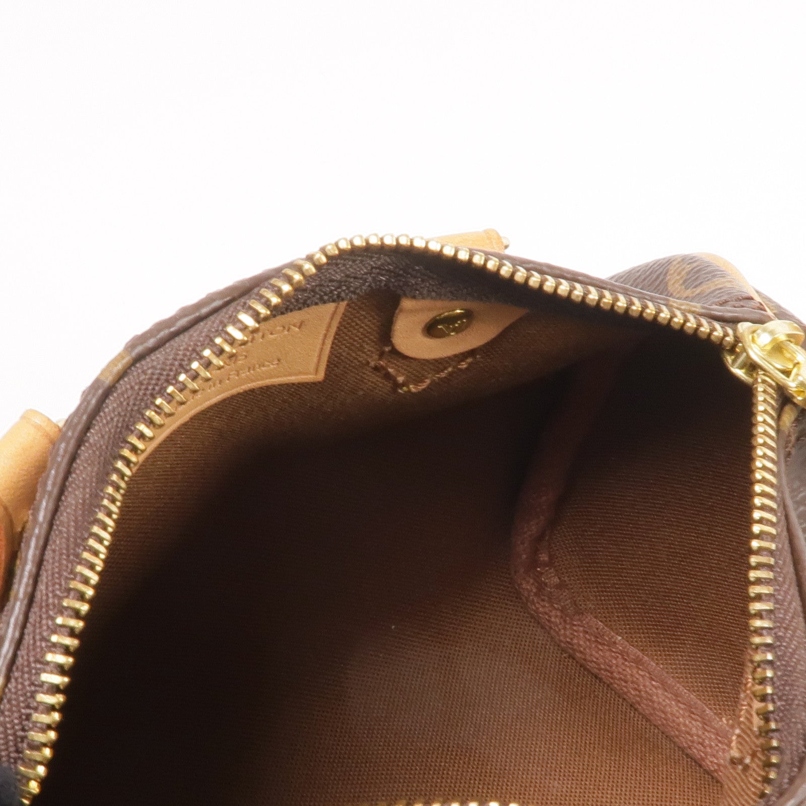 LOUIS VUITTON Monogram Nano Speedy金扣手挽肩背兩用袋棕色