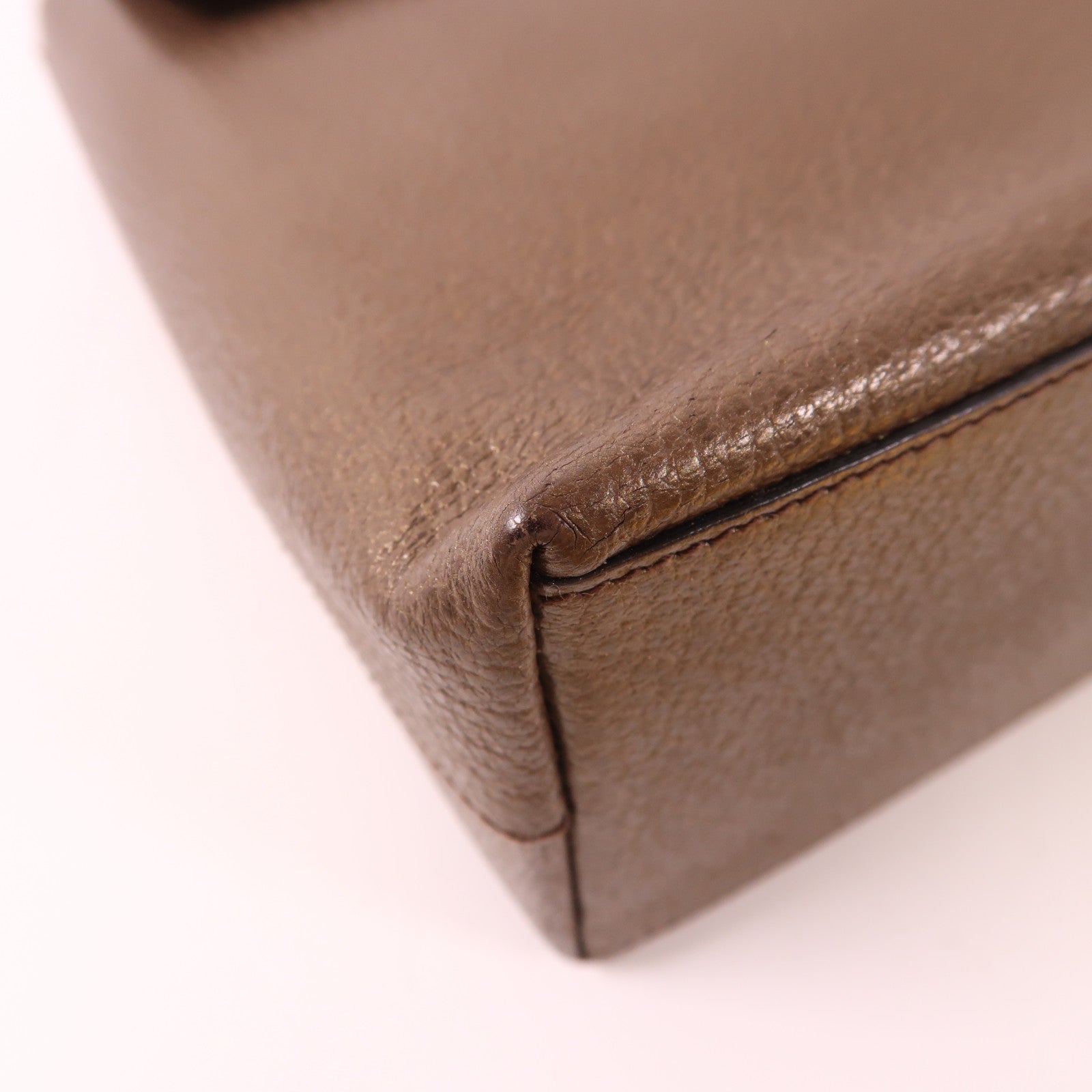 GUCCI GG GHW Vintage Handbag 0013444 Calfskin Leather Brown