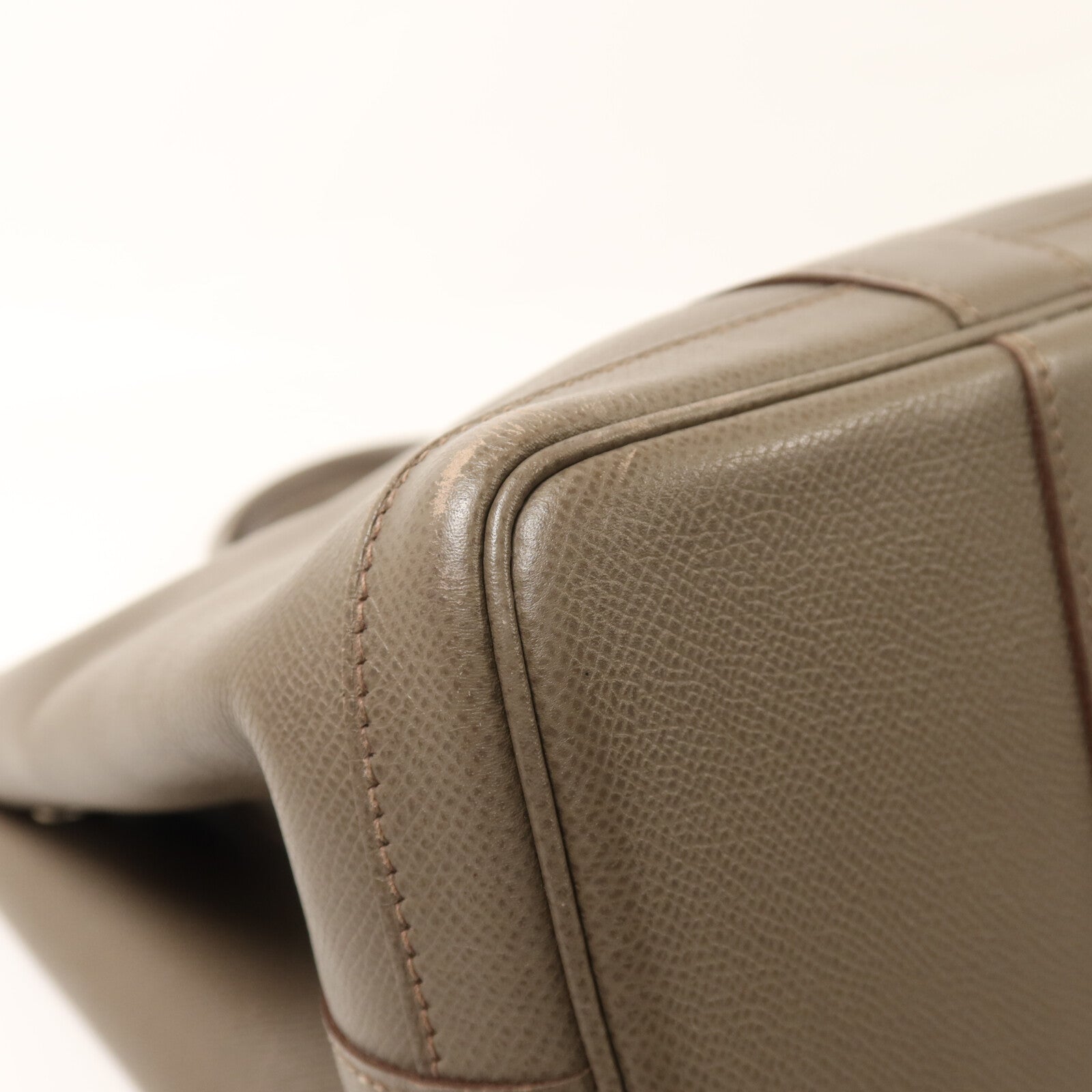 HERMES Epsom皮革Garden Party TPM銀扣手挽袋Etain