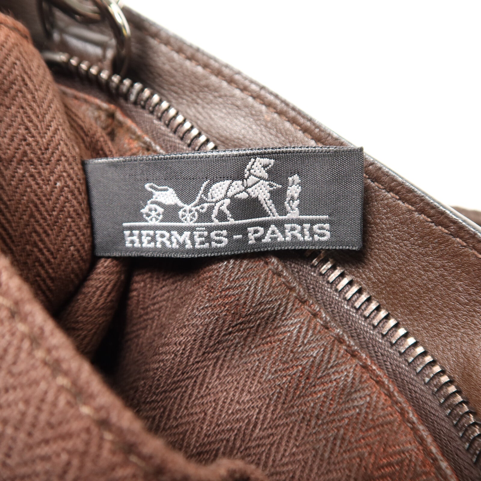 HERMES Derma皮革Caravan Horizontal PM手挽肩背兩用袋Brown