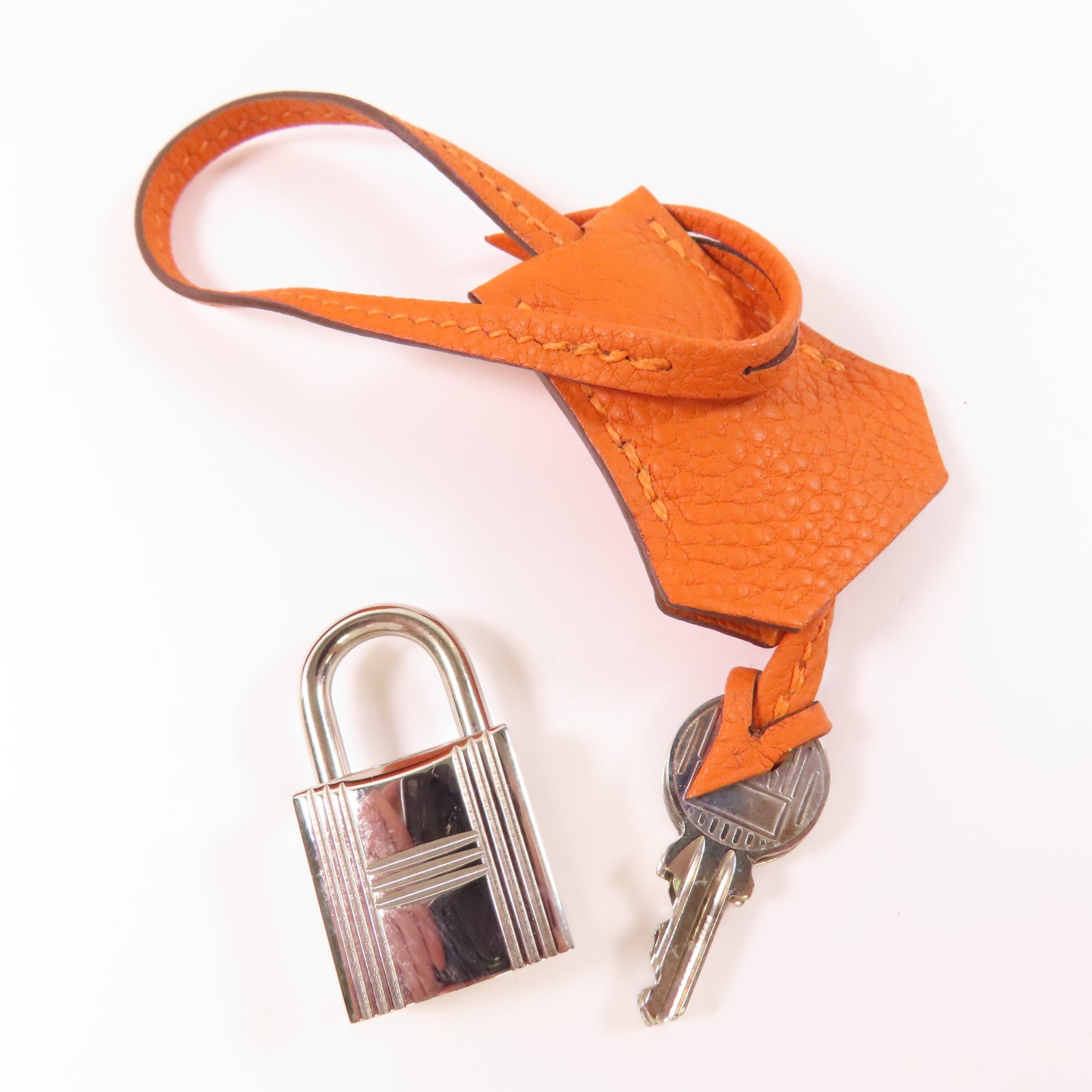 HERMES Togo皮革Kelly40銀扣手挽肩背兩用袋Orange