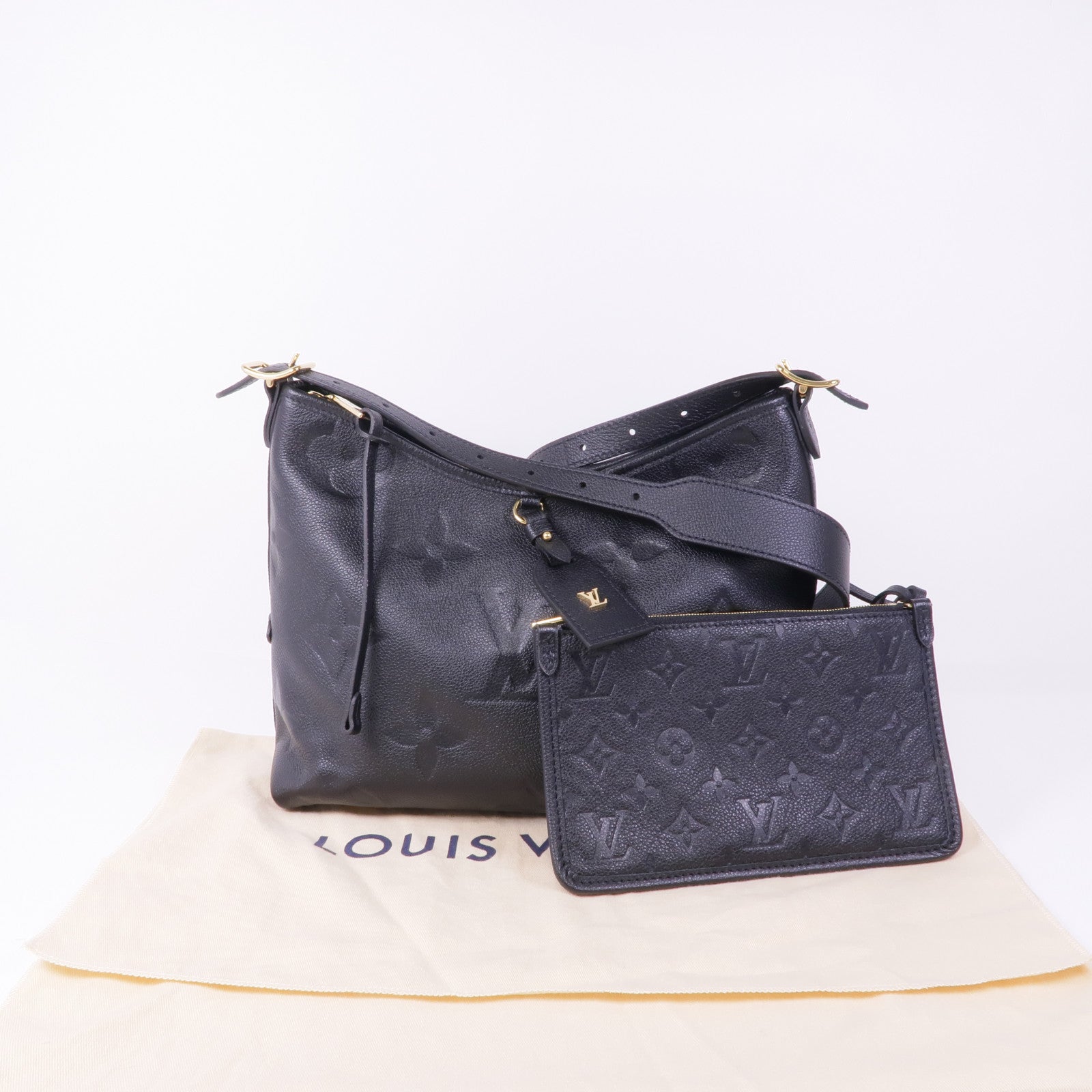 LOUIS VUITTON Monogram Empreinte Carryall PM金扣肩背袋
