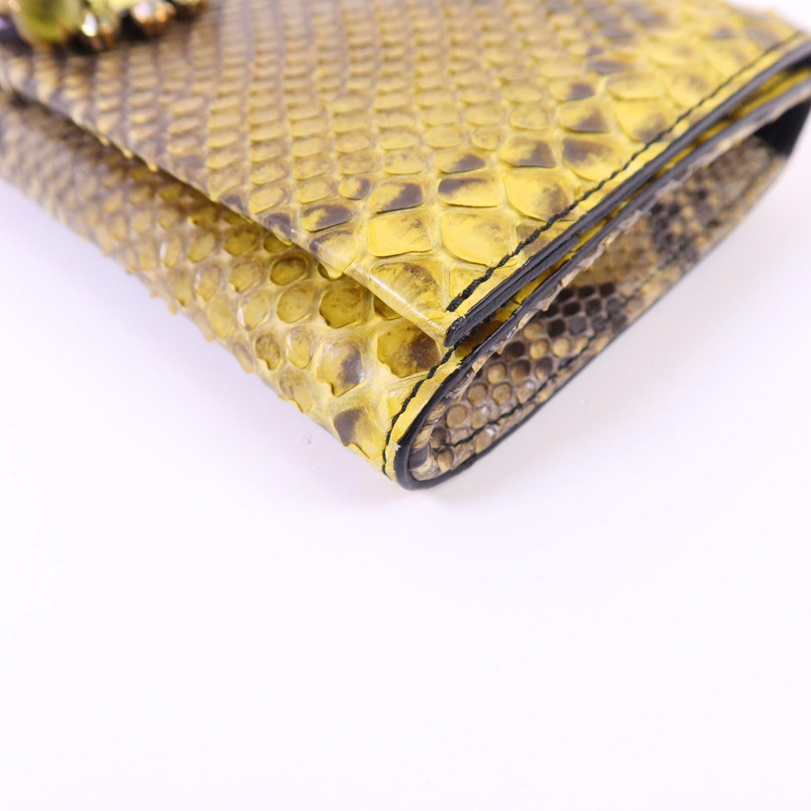 GUCCI 蛇皮皮革Clutch金扣手拿包