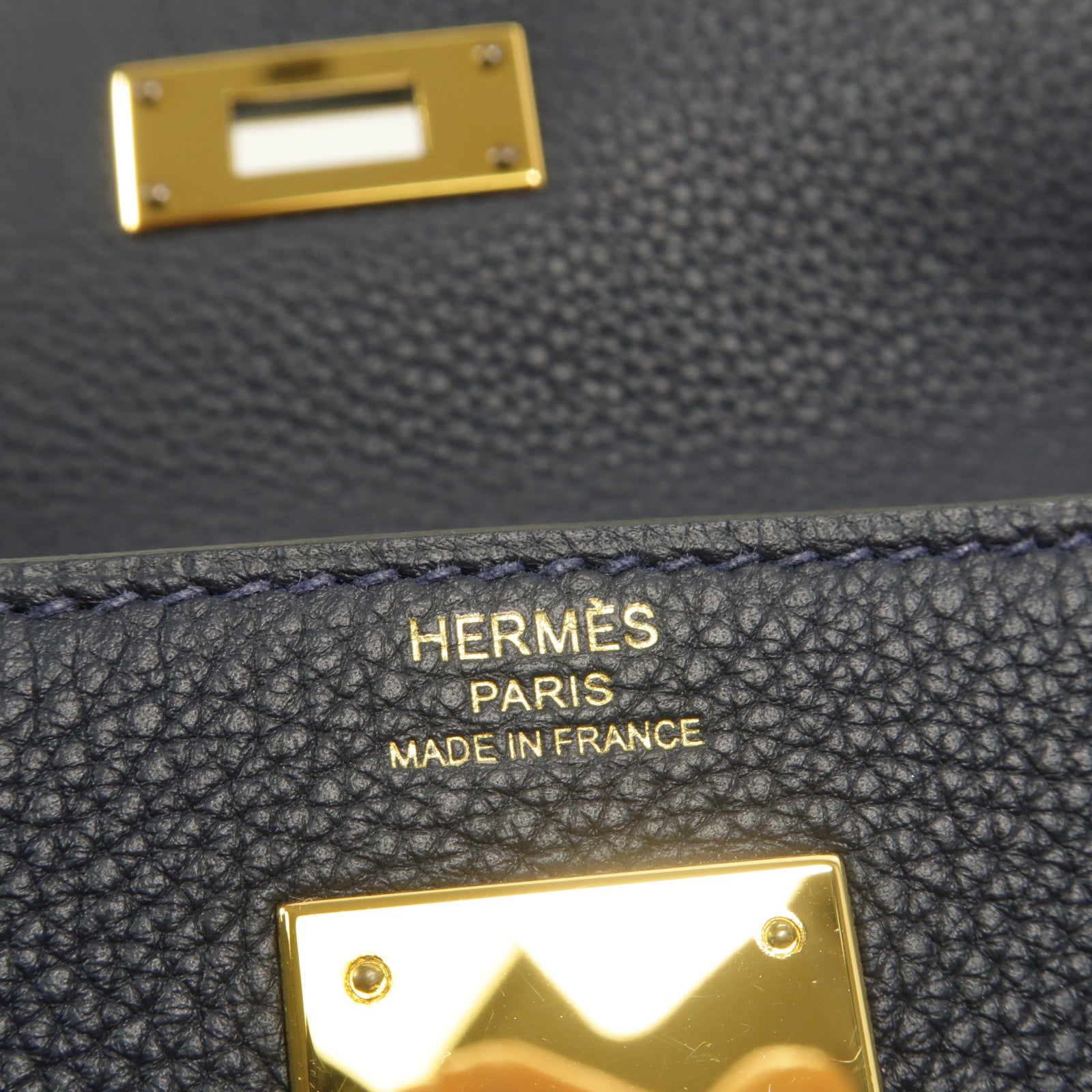 HERMES Togo皮革Kelly 28手挽肩背兩用袋Bleu Nuit