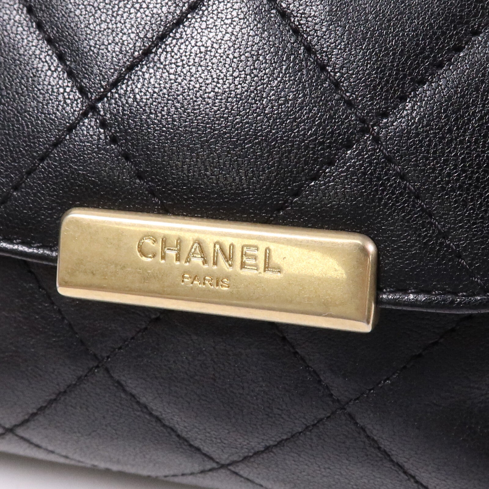 CHANEL 牛皮皮革Chain Shoulder Bag金扣鏈帶肩背袋