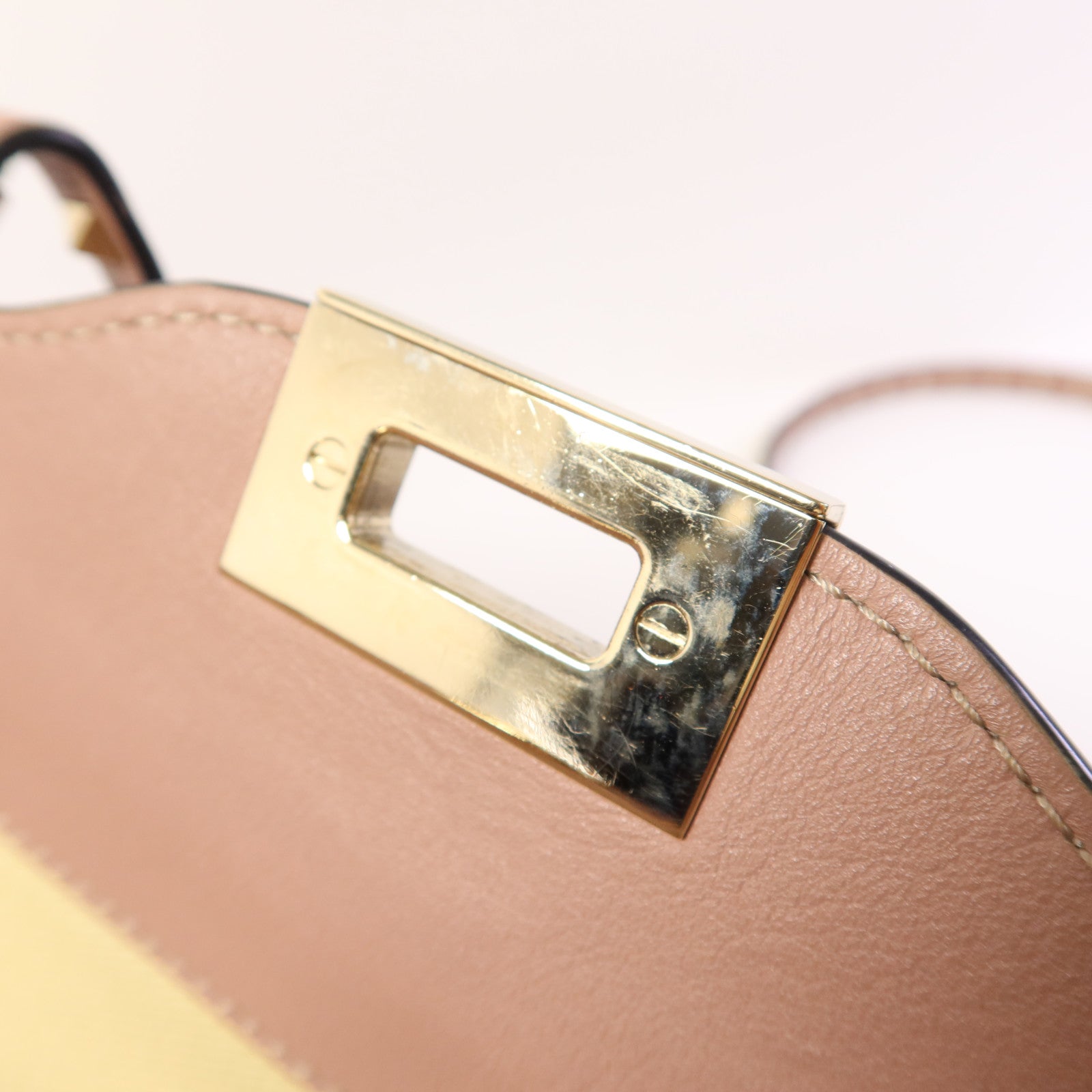 Valentino 牛皮皮革2 Way Shoulder金扣手挽肩背兩用袋