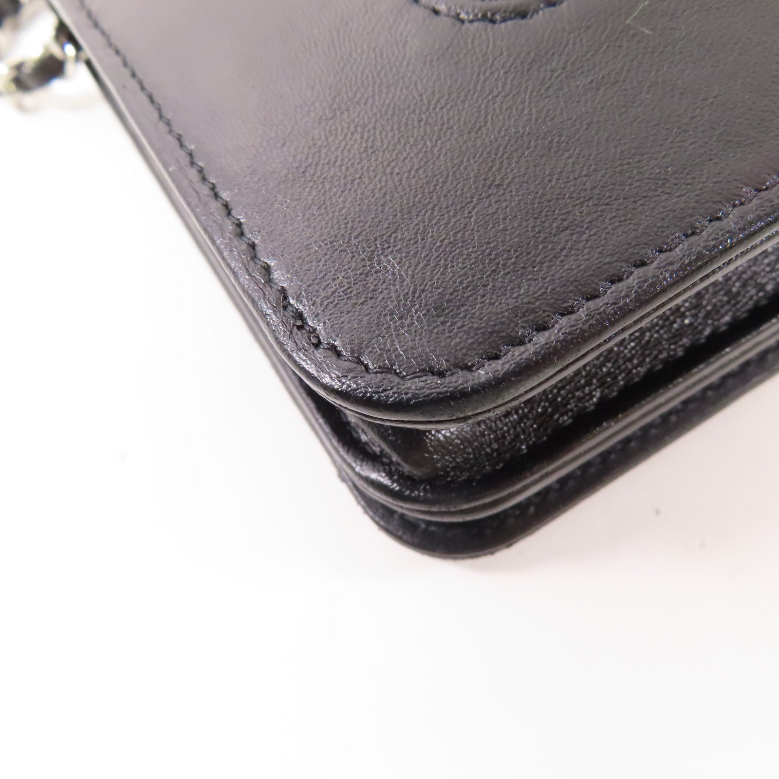 CHANEL 【激減優惠】羊皮皮革WOC Wallet On Chain銀扣鏈帶肩背袋