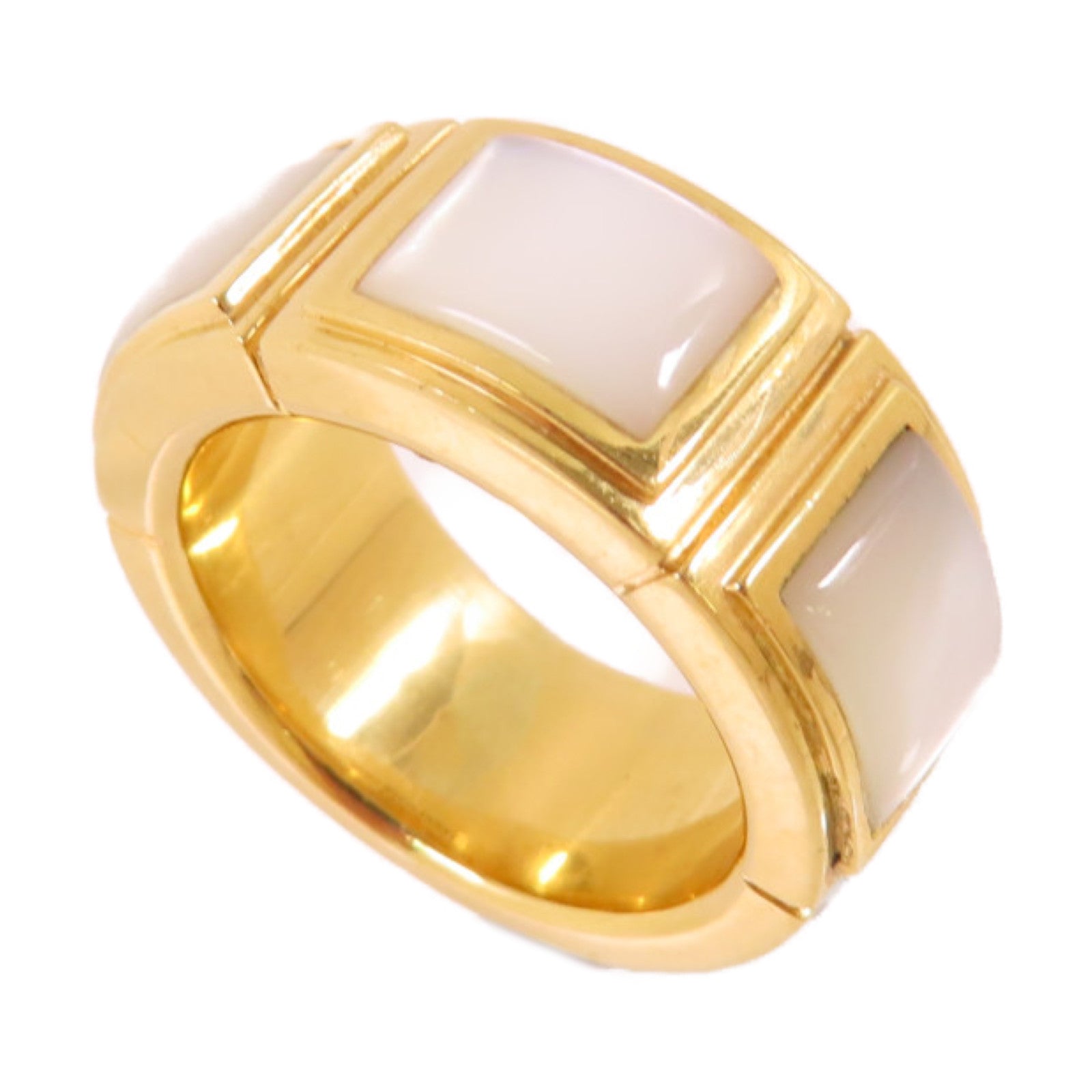 MAUBOUSSIN 18K黃金/珍珠母Mother of Pearl Ring戒指#53/US#5.25